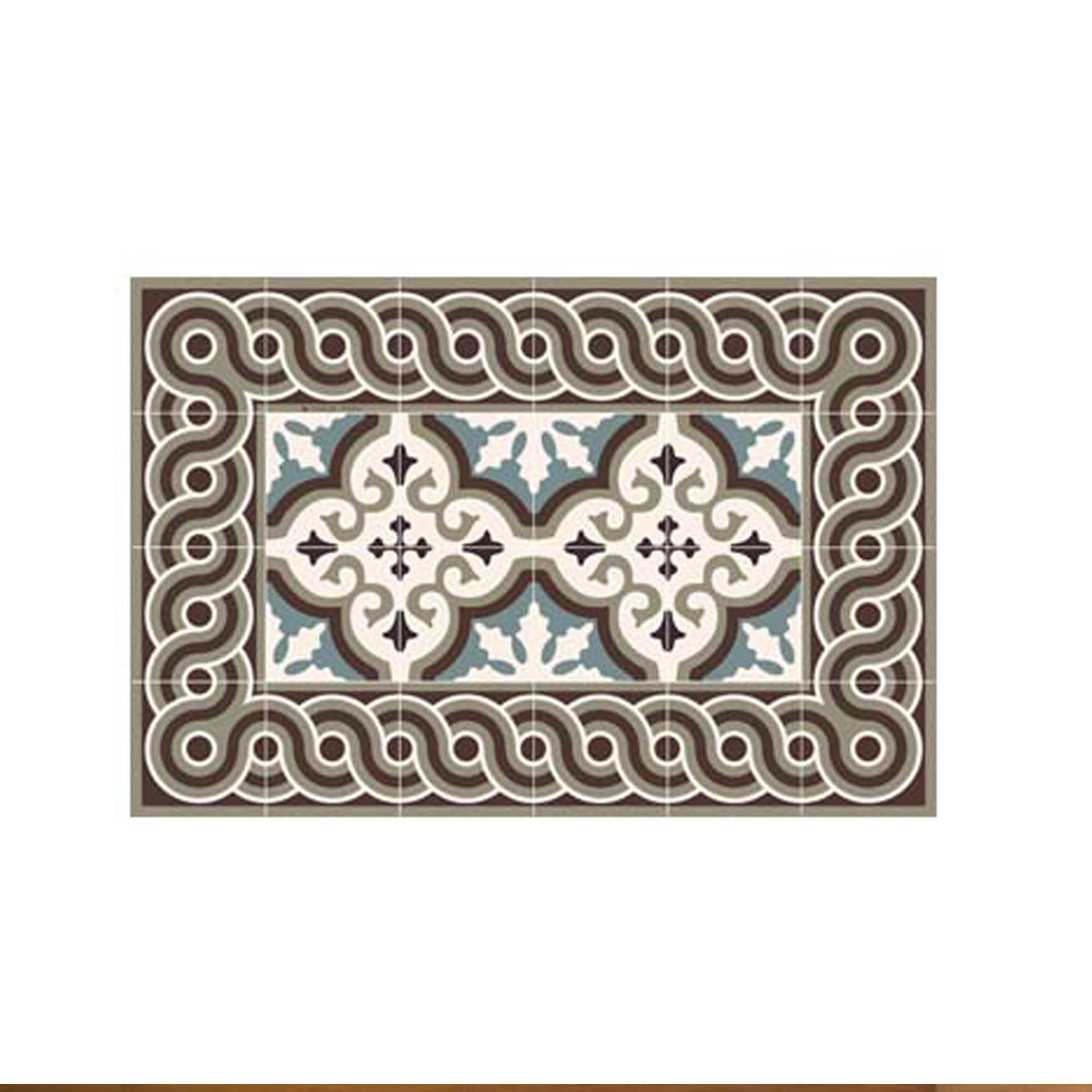 Dessous de plat en mdf carreau ciment bleu 20x30