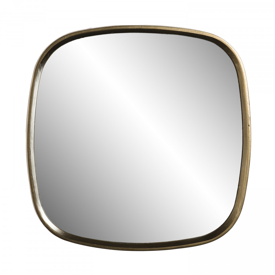 Miroir coins arrondis aluminium doré 70x70 Miroir coins arrondis aluminium doré 70x70
