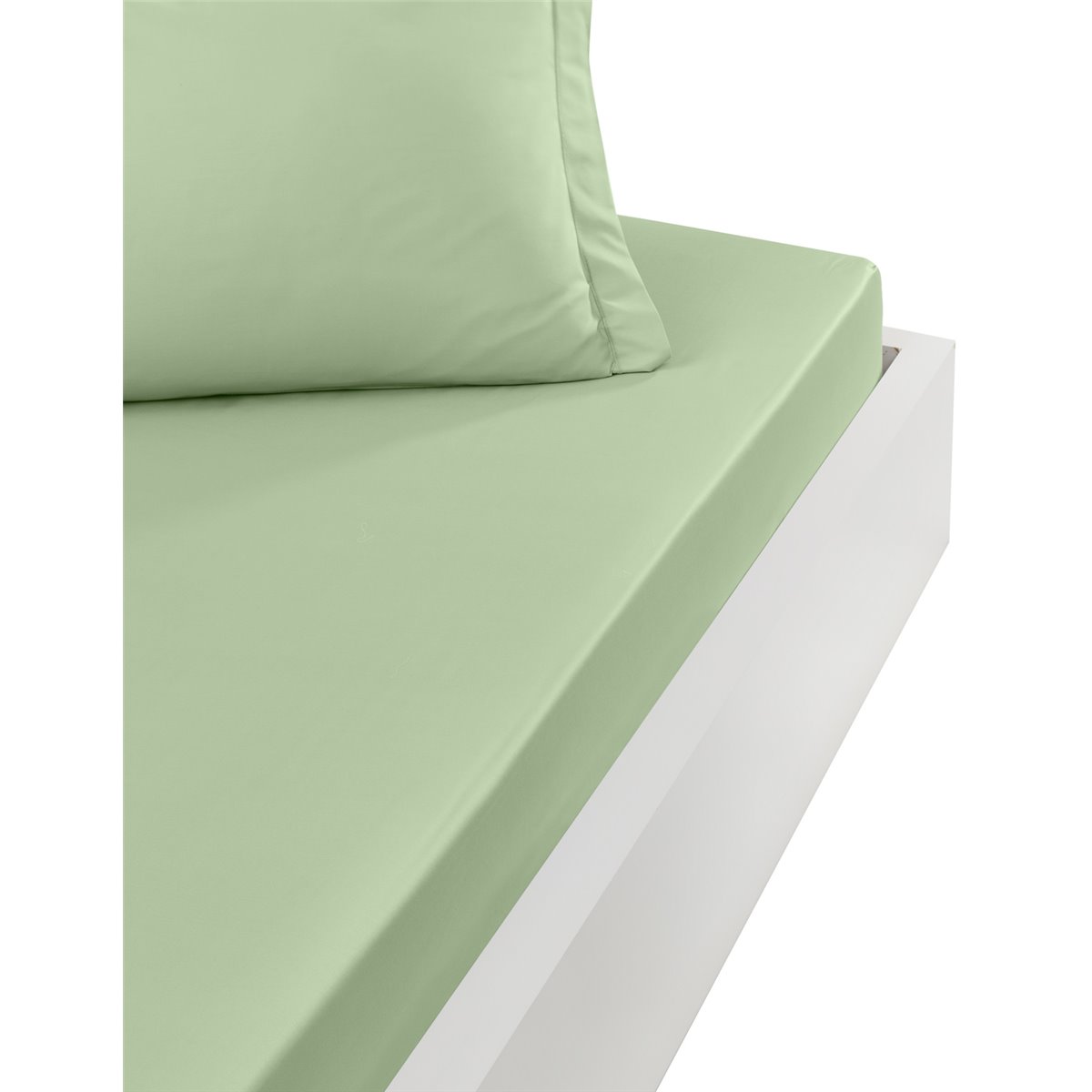 Drap housse en coton bonnet 30cm Celadon 160x200 cm Drap housse en coton bonnet 30cm Celadon 160x200 cm