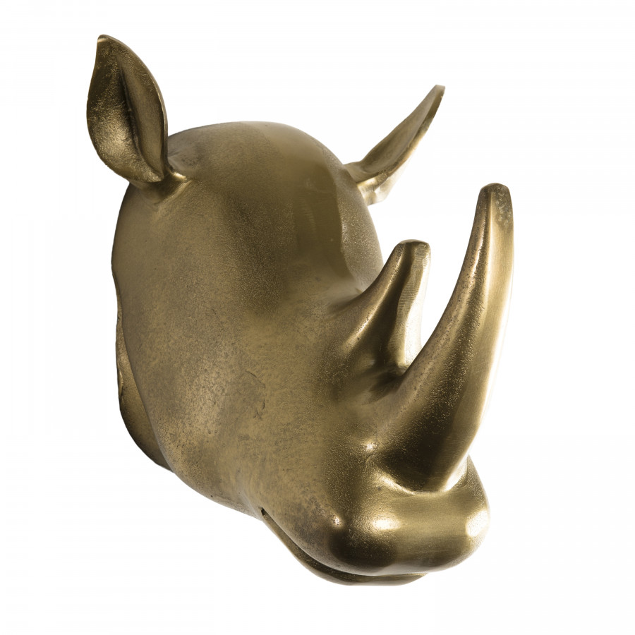 Décoration sculpture rhinoceros aluminium doré Décoration sculpture rhinoceros aluminium doré