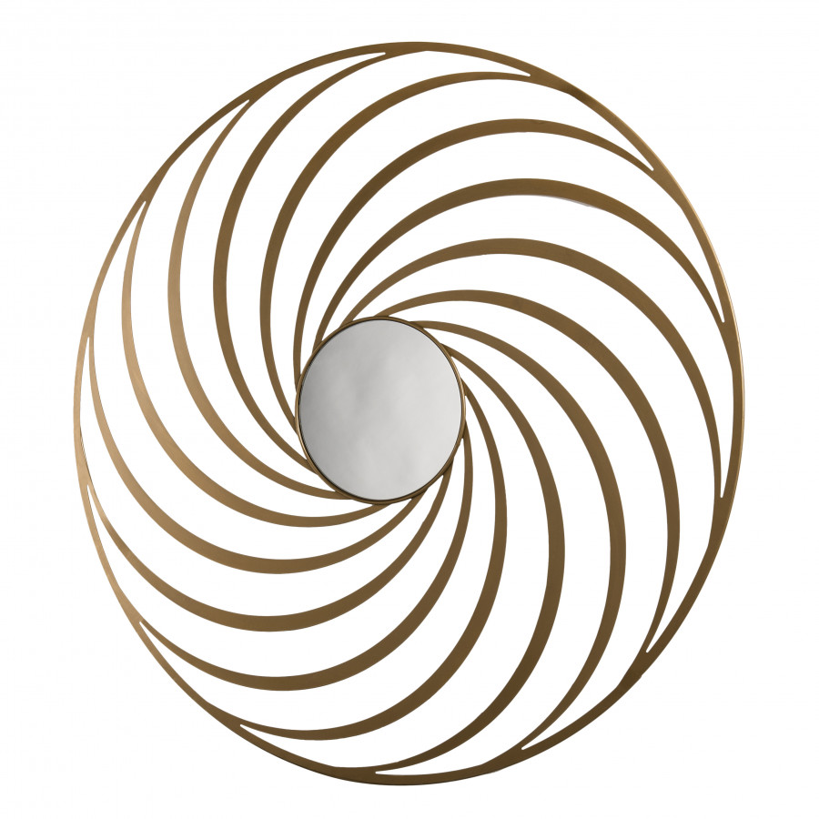 Miroir rond mÃ©tal dorÃ© dÃ©co D100