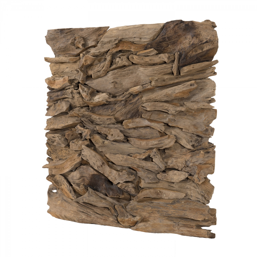 Décoration murale bois teck 80x80 Décoration murale bois teck 80x80