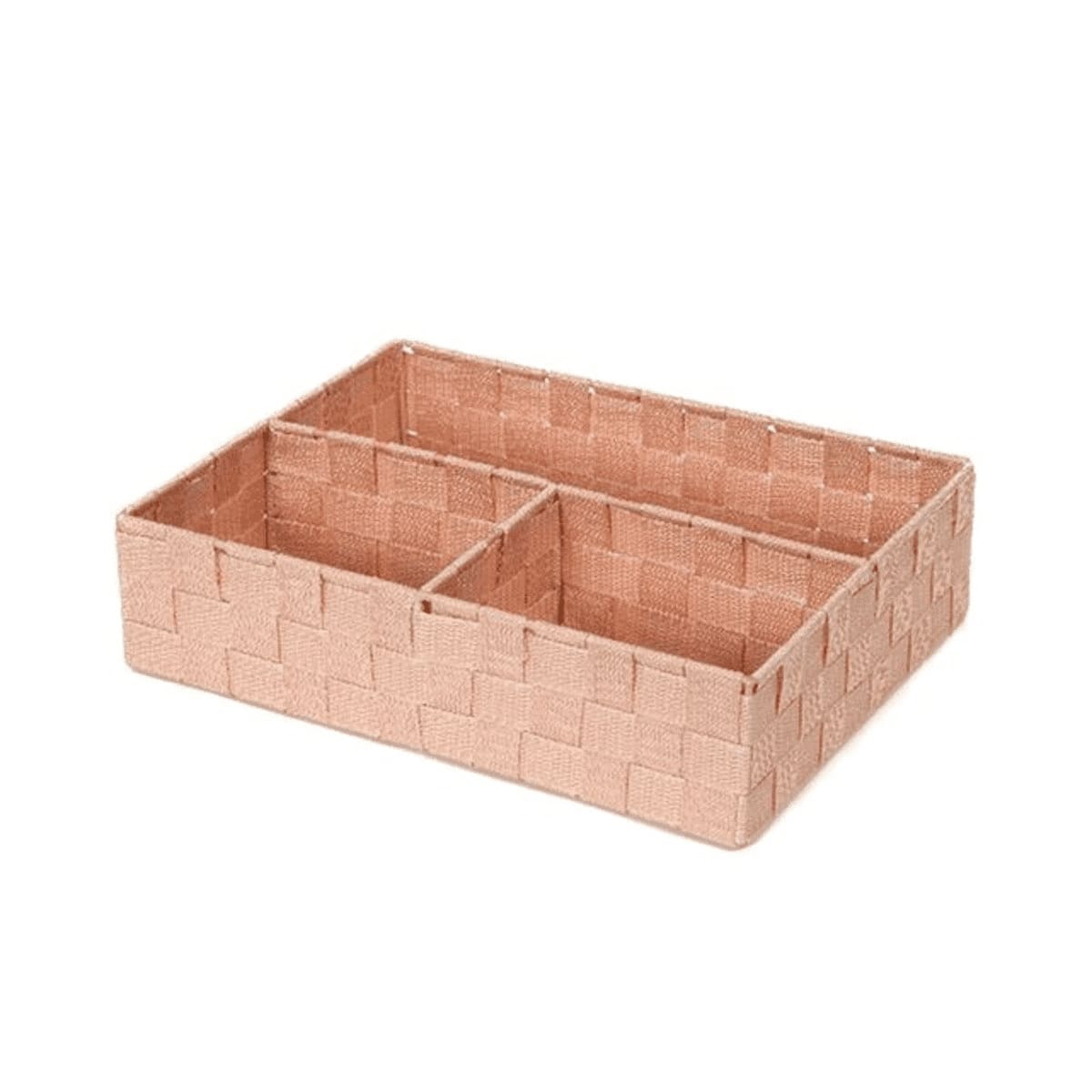 Organisateur de tiroir rose en sangles tressées 32x25cm Organisateur de tiroir rose en sangles tressées 32x25cm