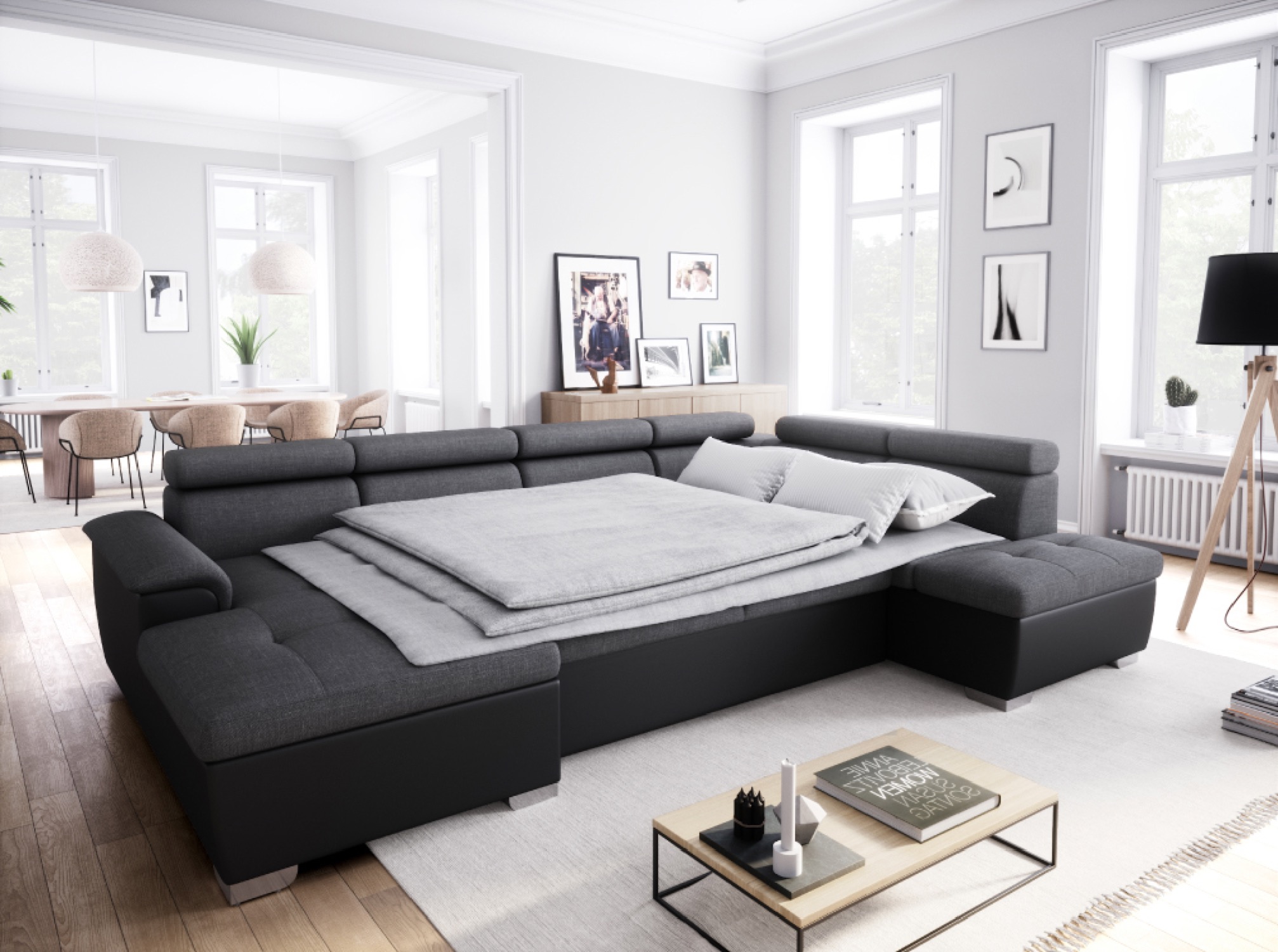 paola - Canapé relax convertible Gris - Vue supplémentaire 2