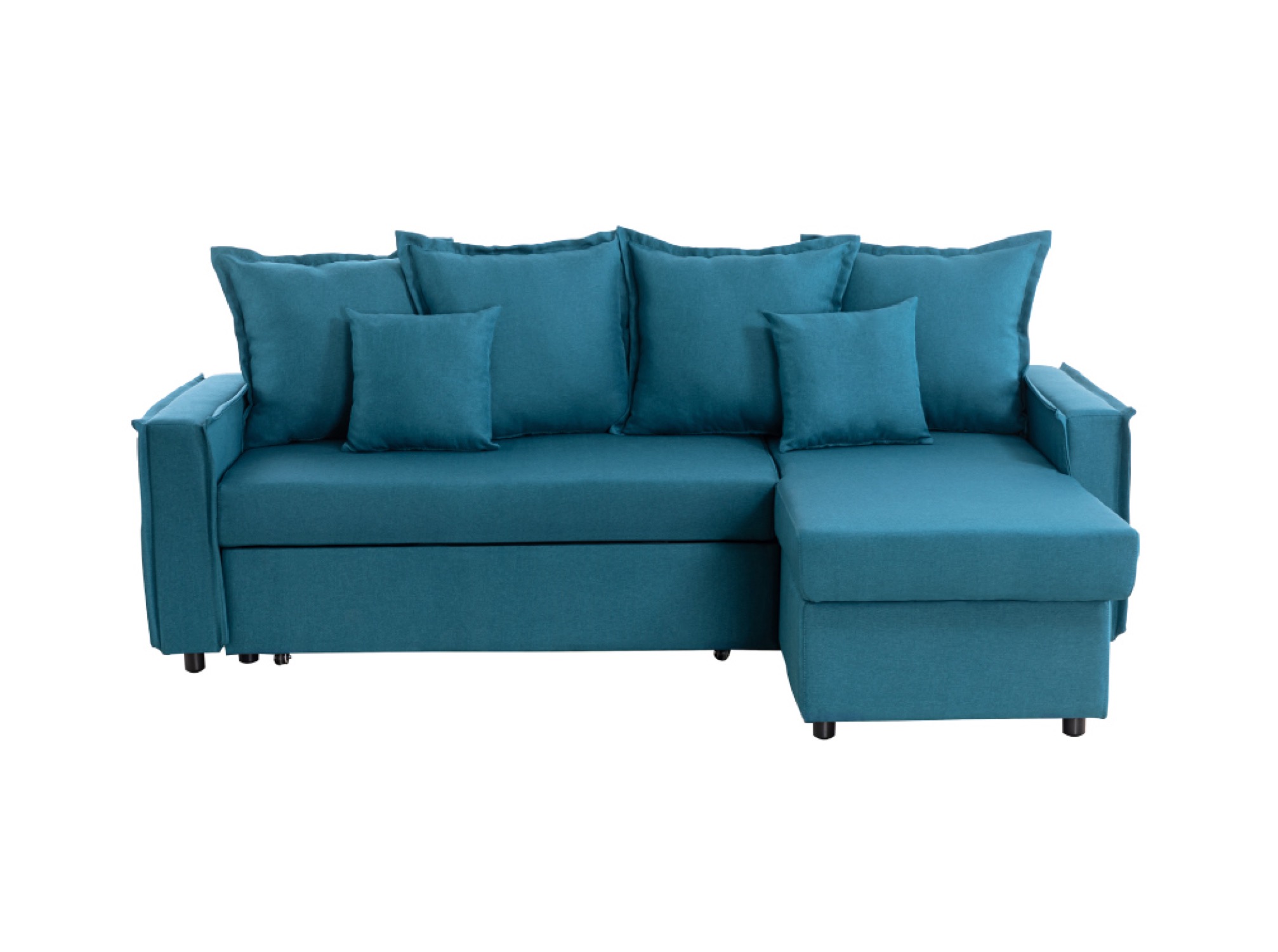 Canapé d'angle Bleu Tissu Moderne Confort