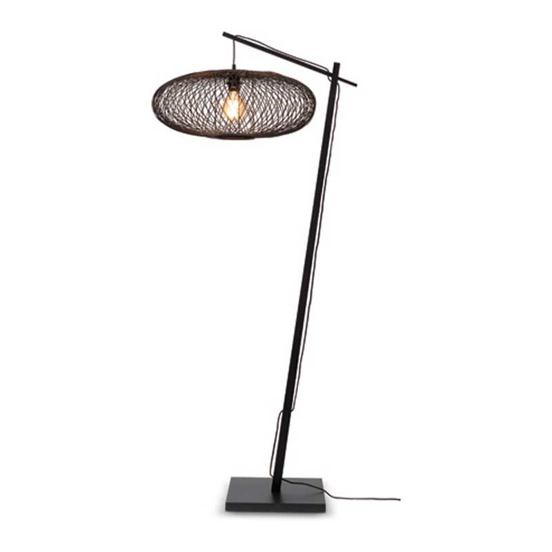 Lampadaire bambou noir H176cm Lampadaire bambou noir H176cm