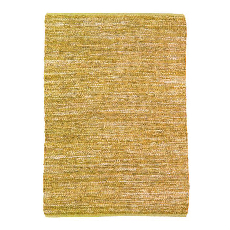 Tapis en cuir tressé jaune 190x290 Tapis en cuir tressé jaune 190x290