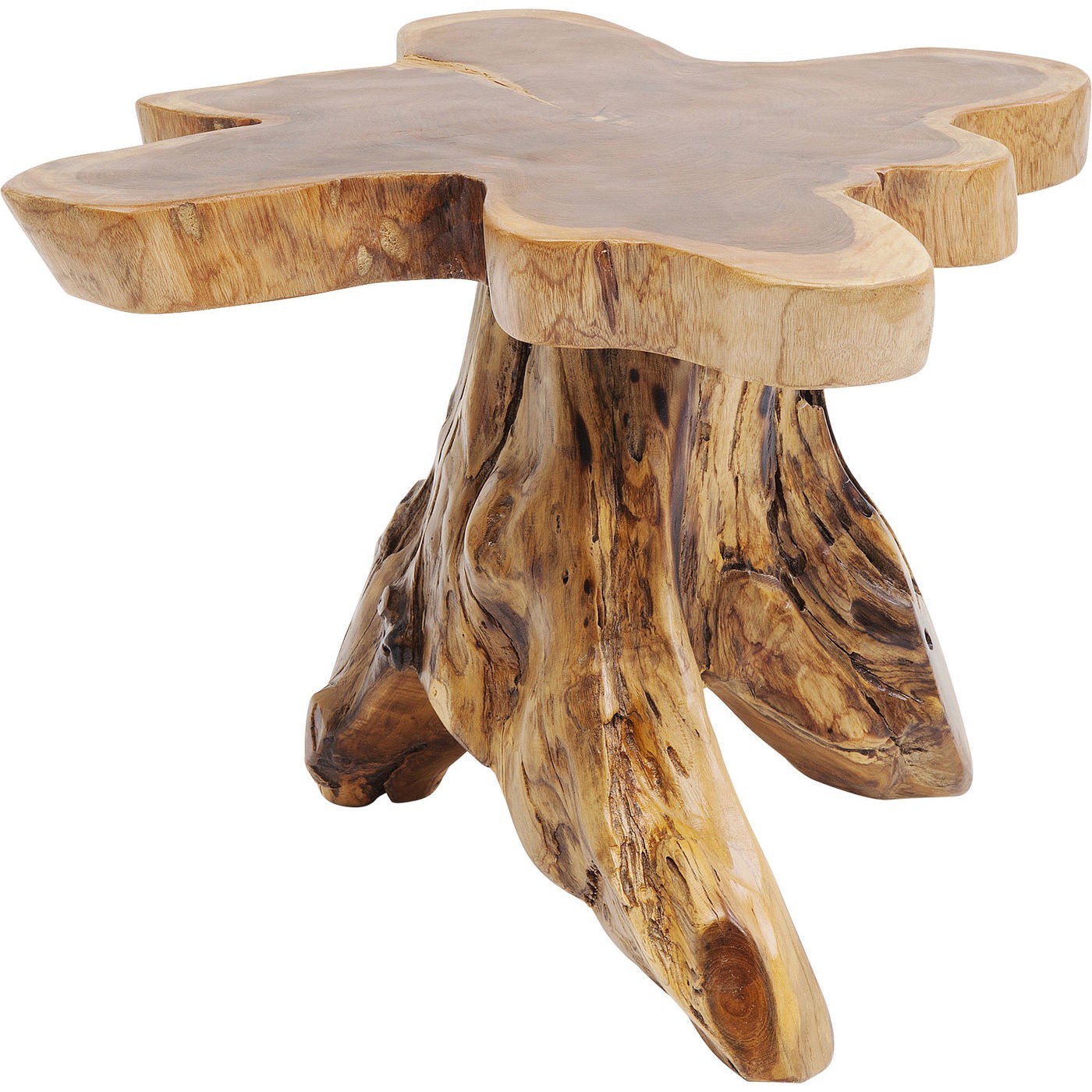 Table basse souche d'arbre en teck massif