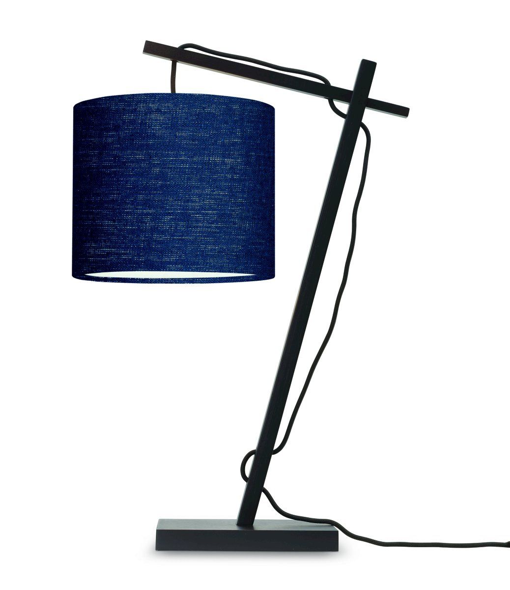 Lampe de table bambou noir/lin H46cm Lampe de table bambou noir/lin H46cm