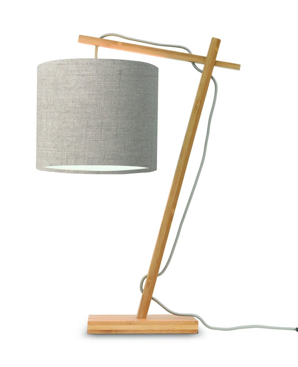Lampe de table bambou/lin H46cm