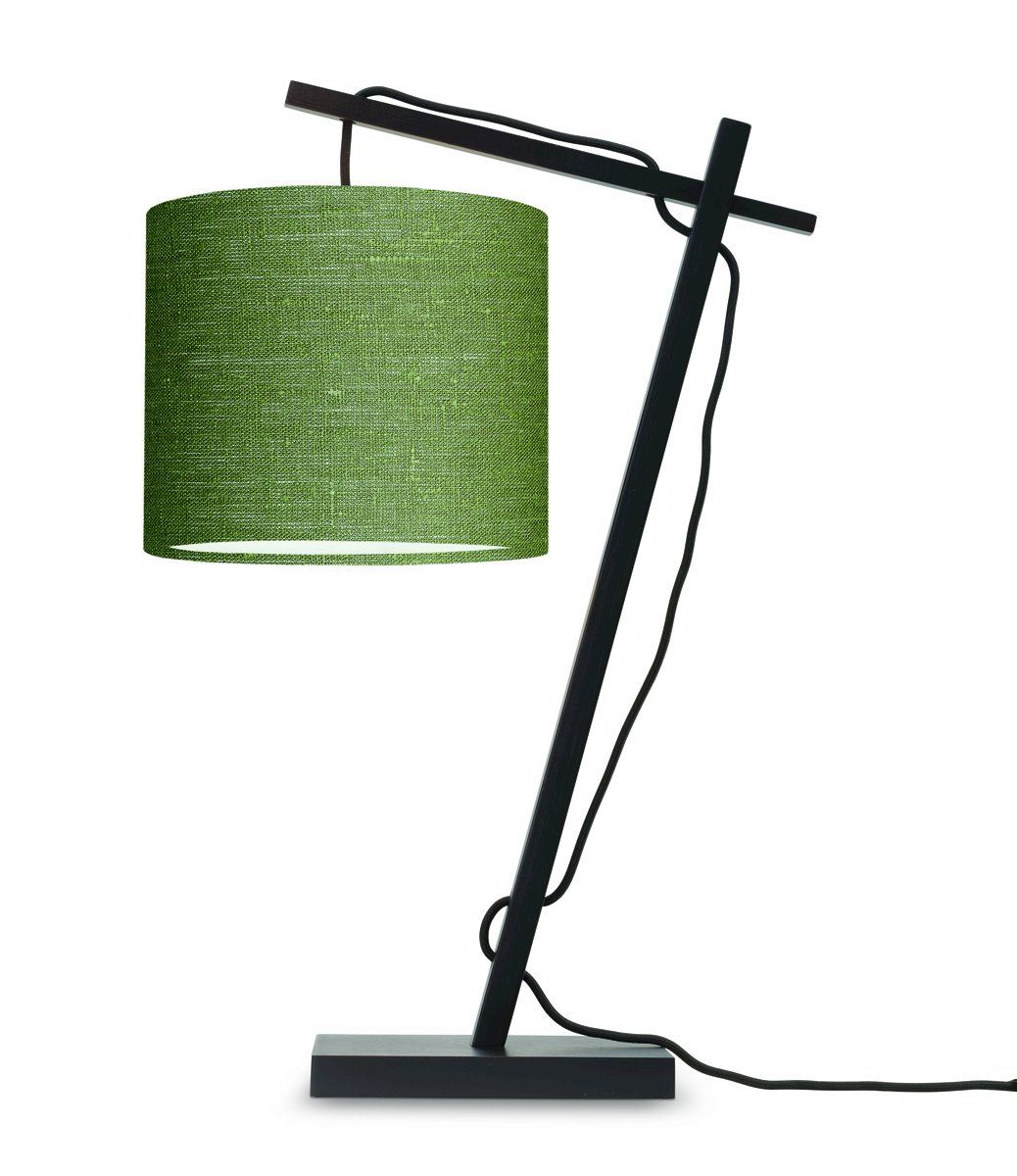 Lampe de table bambou noir/lin H46cm Lampe de table bambou noir/lin H46cm