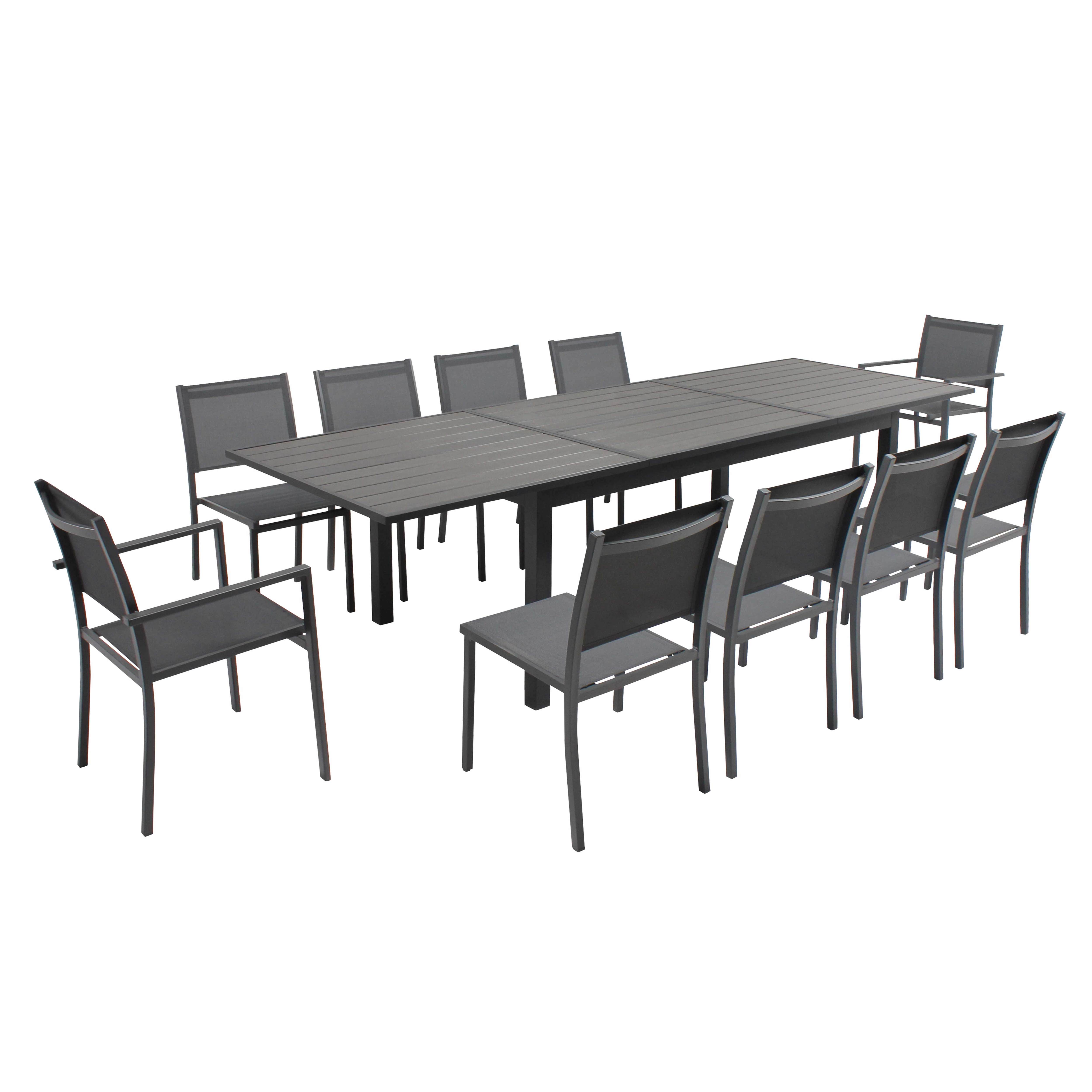 Table de jardin VANCOUVER 210x173 cm en aluminium  GRIS ANTHRACITE