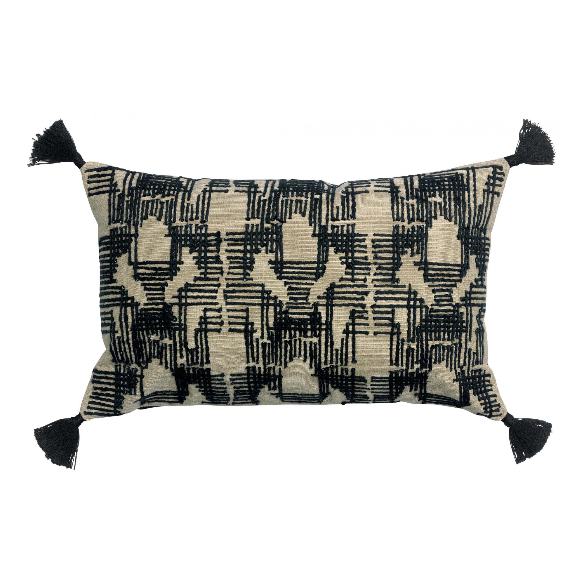 Coussin brodé en coton ombre 40 x 65 Coussin brodé en coton ombre 40 x 65