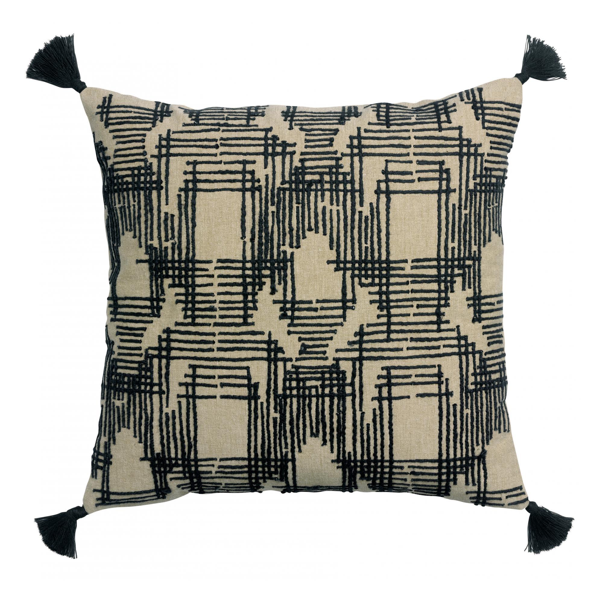 Coussin brodé en coton ombre 45 x 45 Coussin brodé en coton ombre 45 x 45