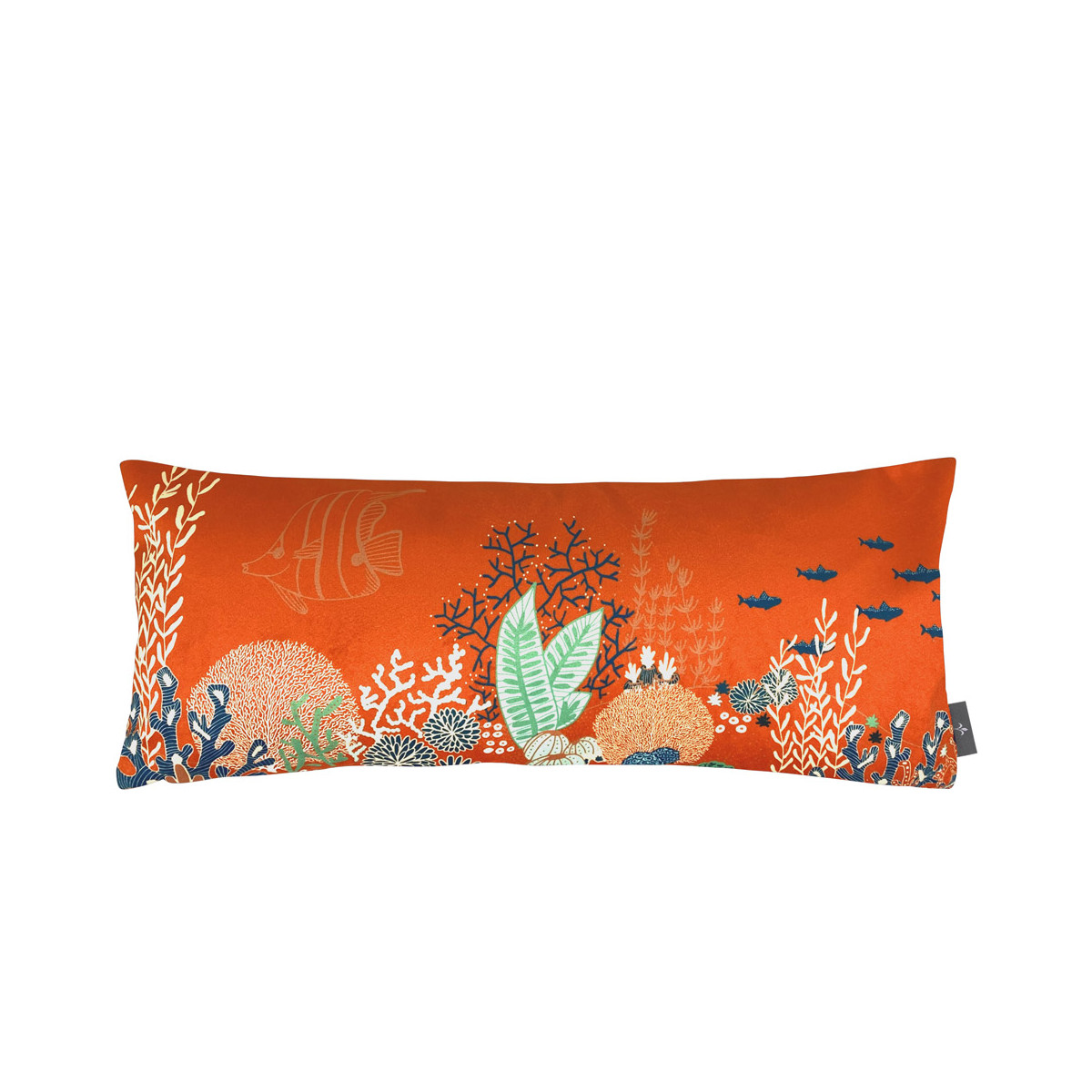 Coussin imprimé la jungle marine orange 25x60 (photo) Coussin imprimé la jungle marine orange 25x60