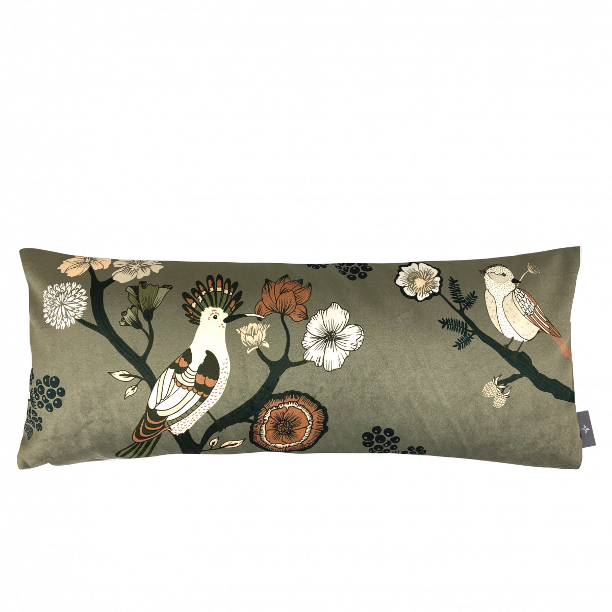Coussin imprimé les oiseaux vert 25x60 (photo) Coussin imprimé les oiseaux vert 25x60
