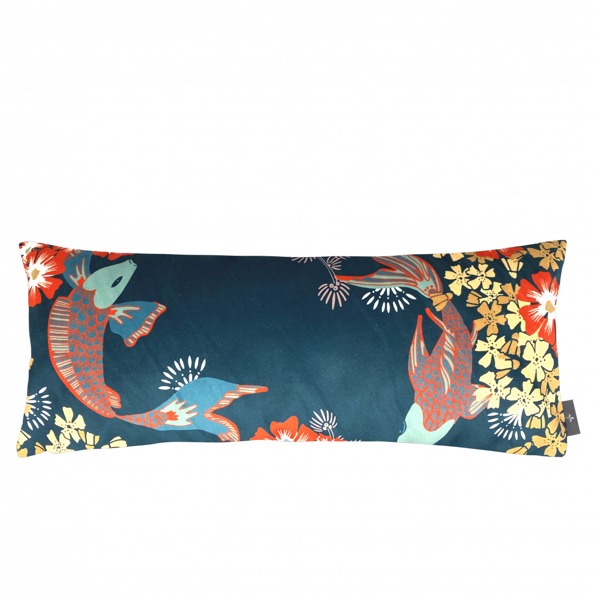 Coussin imprimé les poissons koï bleu 25x60 (photo) Coussin imprimé les poissons koï bleu 25x60
