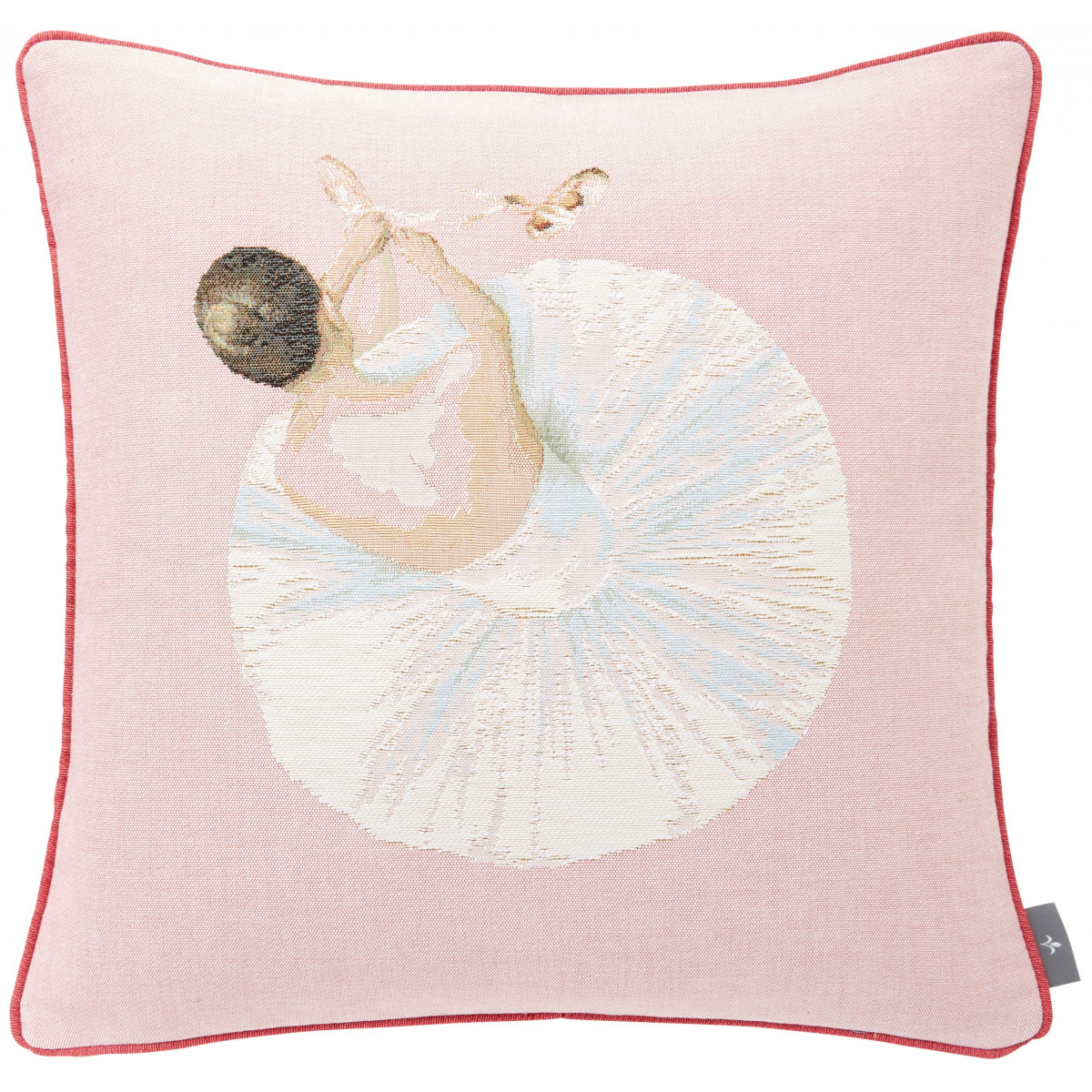 Coussin tapisserie danseuse pointe made in france rose 50x50 Coussin tapisserie danseuse pointe made in france rose 50x50
