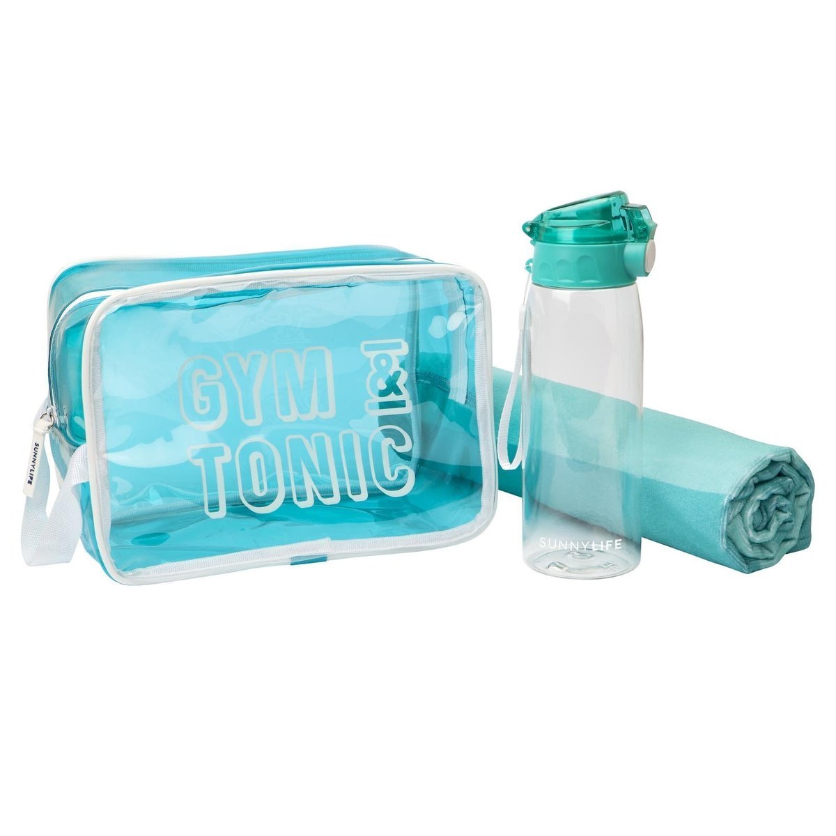 Trousse de sport bleu avec bouteille 900 ml et serviette microfibre (photo) Trousse de sport bleu avec bouteille 900 ml et serviette microfibre