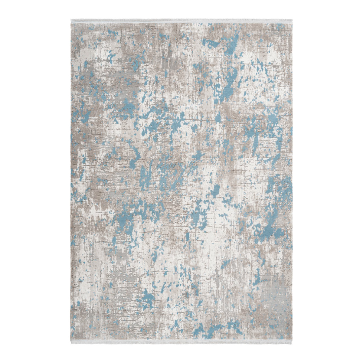 Tapis rayé vintage en acrylique bleu 200x290