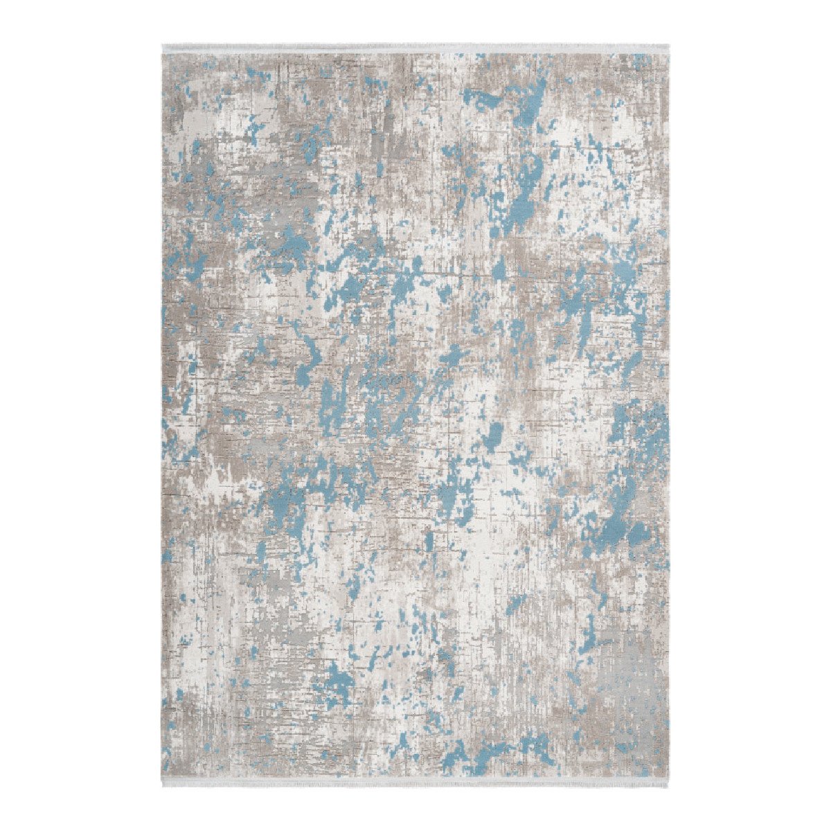 Tapis rayé vintage en acrylique bleu 80x300