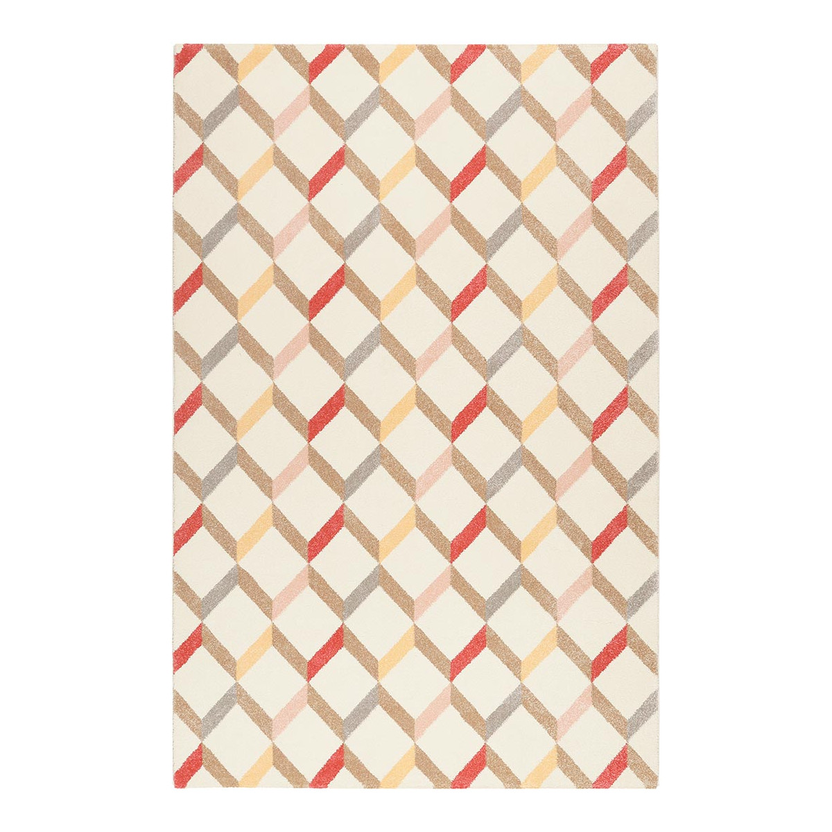 Tapis géométrique design en polypropylène beige 120x170 Tapis géométrique design en polypropylène beige 120x170