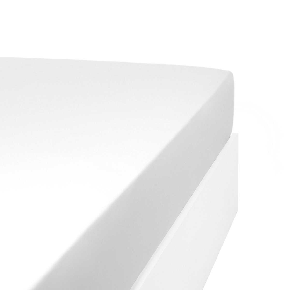Drap housse uni 200 fils en de coton blanc 140x190 cm Drap housse uni 200 fils en de coton blanc 140x190 cm