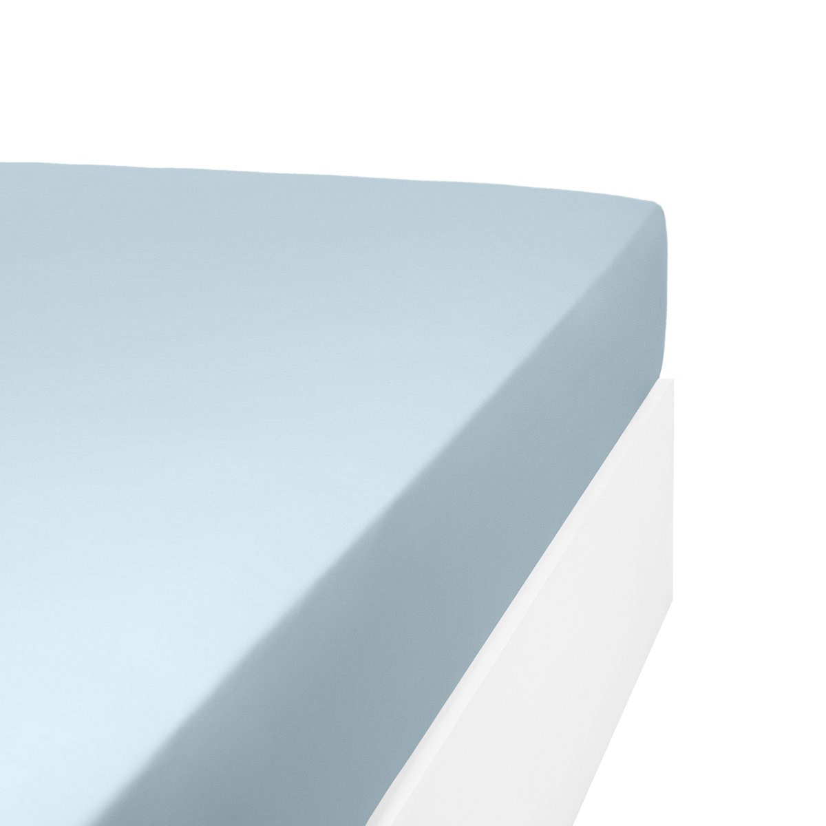 Drap housse uni 200 fils en de coton bleu 90x200 cm Drap housse uni 200 fils en de coton bleu 90x200 cm