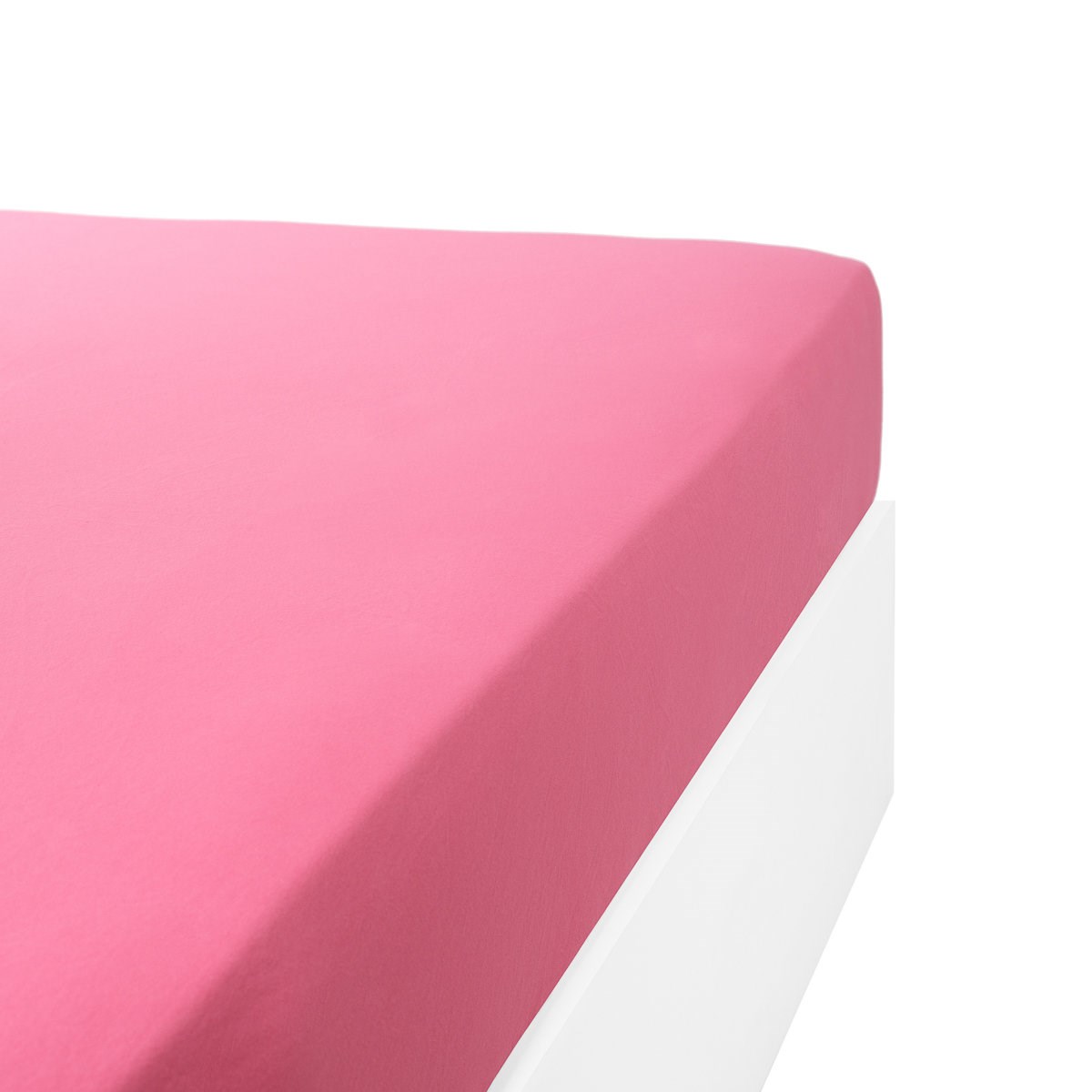 Drap housse jersey extensible en coton rose fuschia 90x200 cm Drap housse jersey extensible en coton rose fuschia 90x200 cm