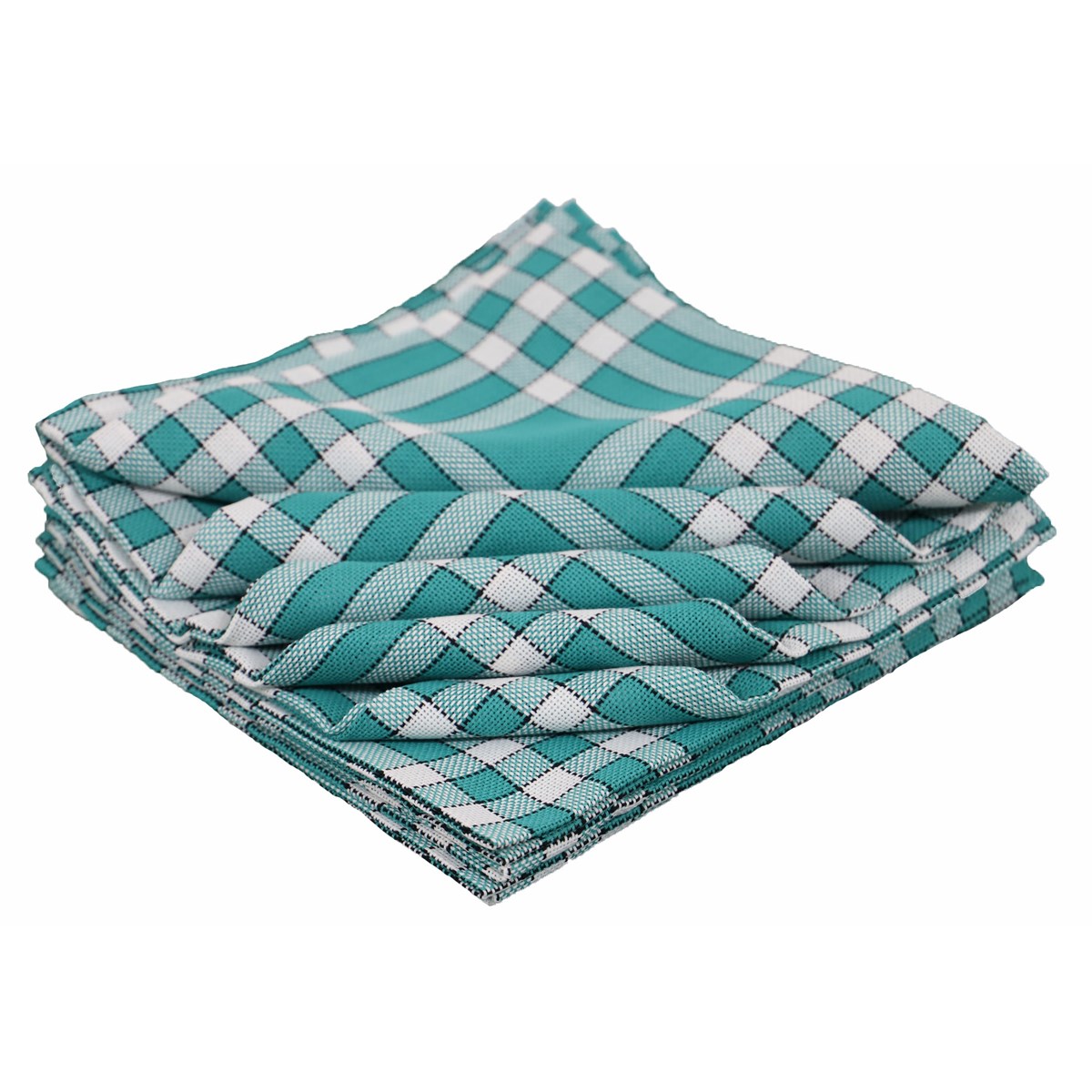 Lot de 10 serviettes de tables carreaux vichy en coton vert