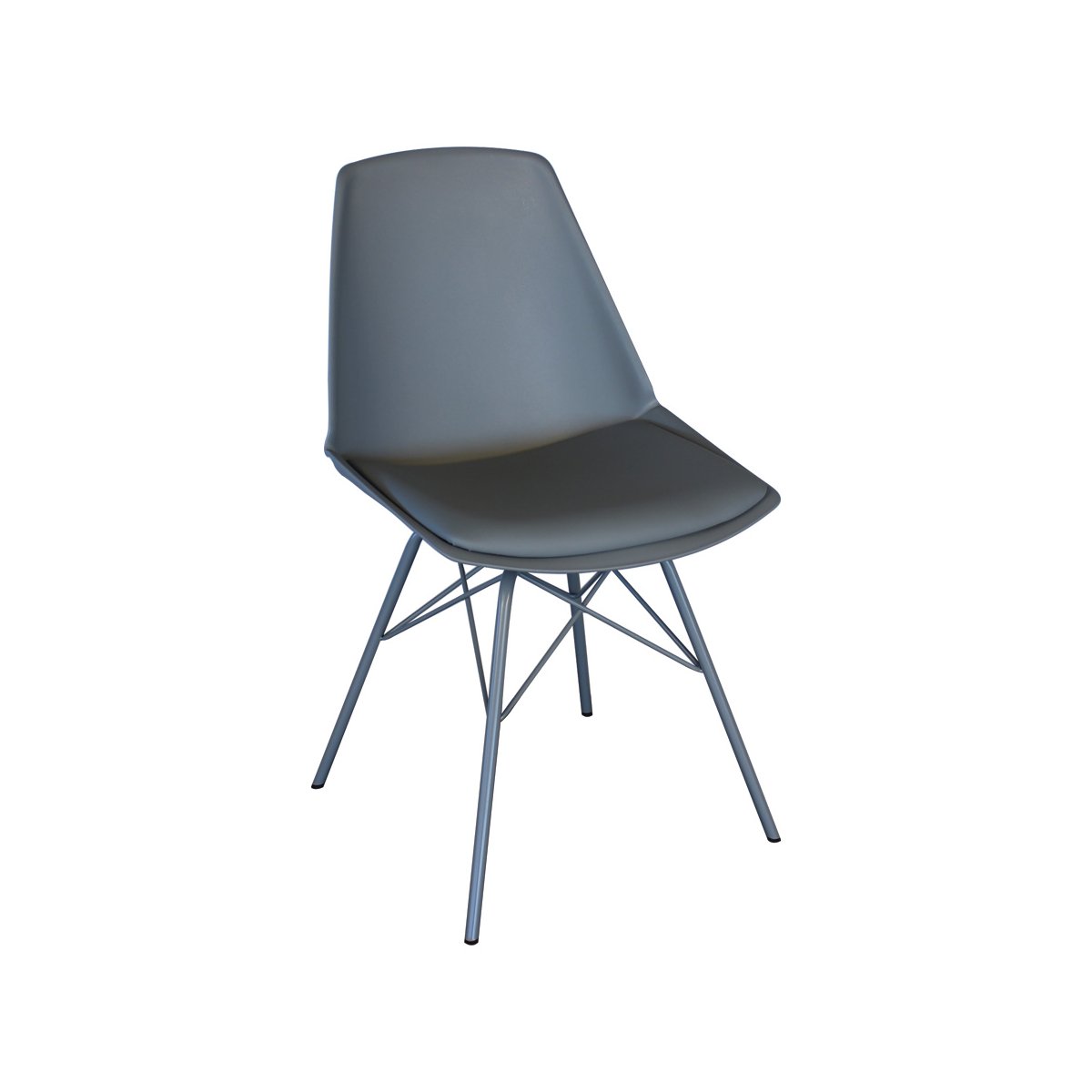 Chaise design avec coussin gris