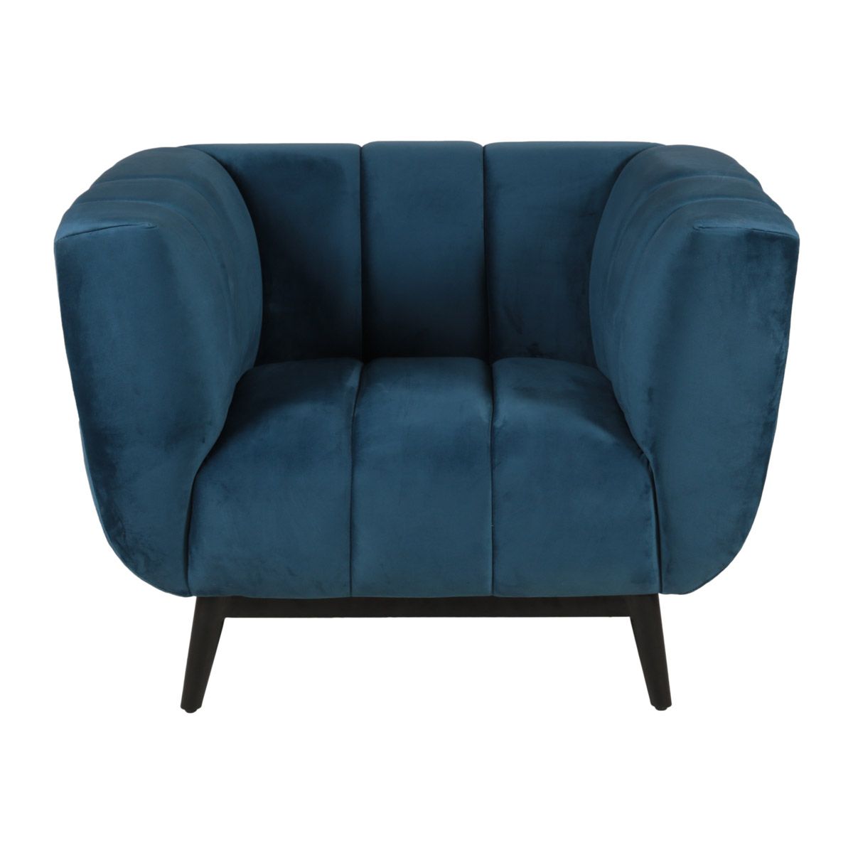 Fauteuil velours et pieds métal noir Fauteuil velours et pieds métal noir
