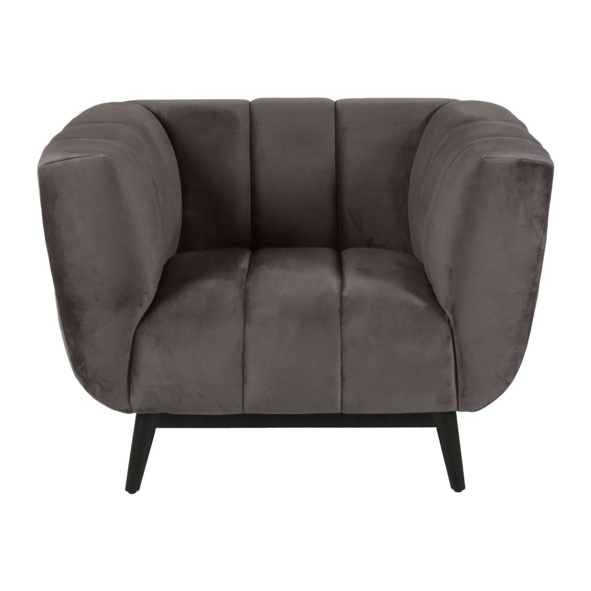 Fauteuil velours et pieds métal noir Fauteuil velours et pieds métal noir
