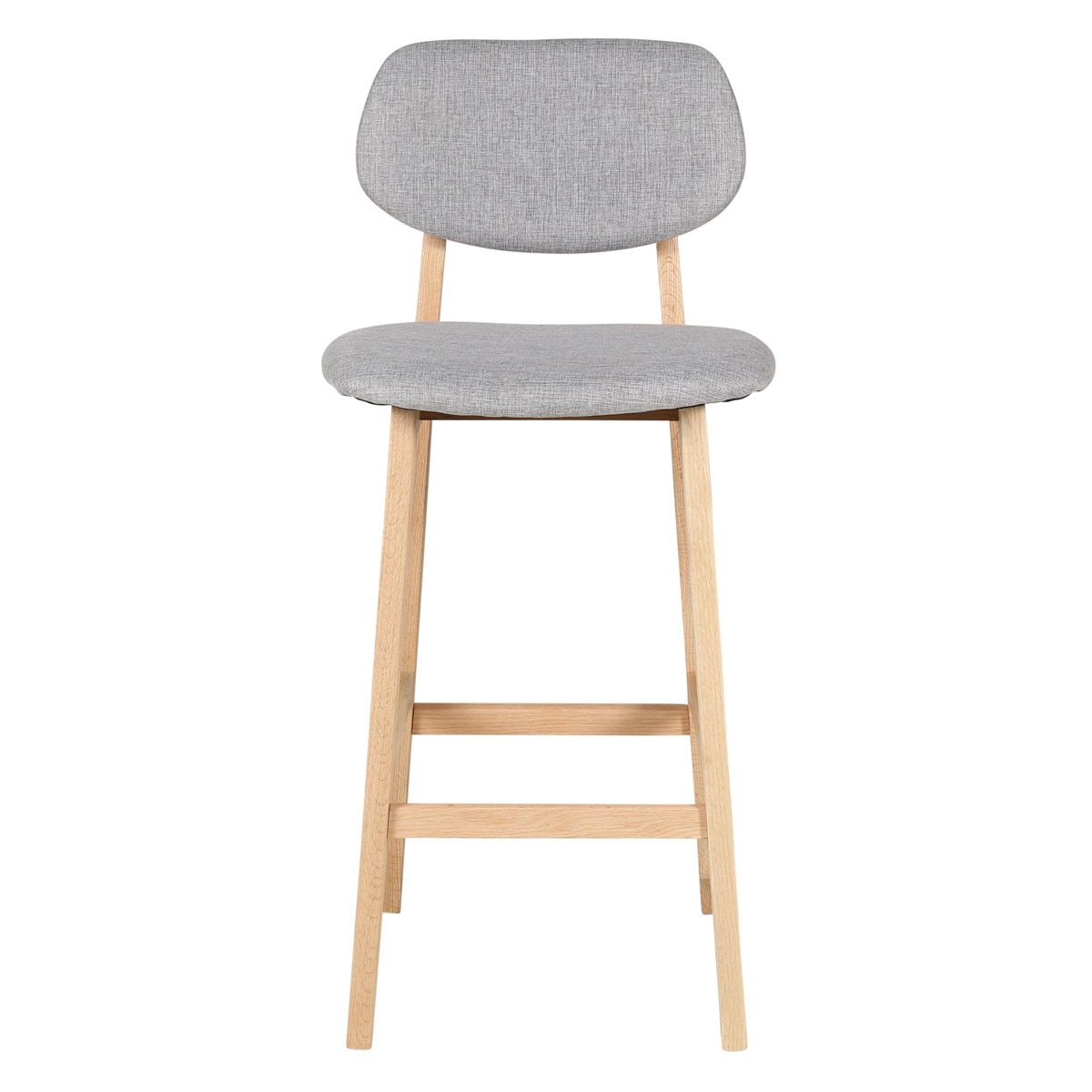 Chaise plan de travail tissu gris et pieds chêne (photo) Chaise plan de travail tissu gris et pieds chêne