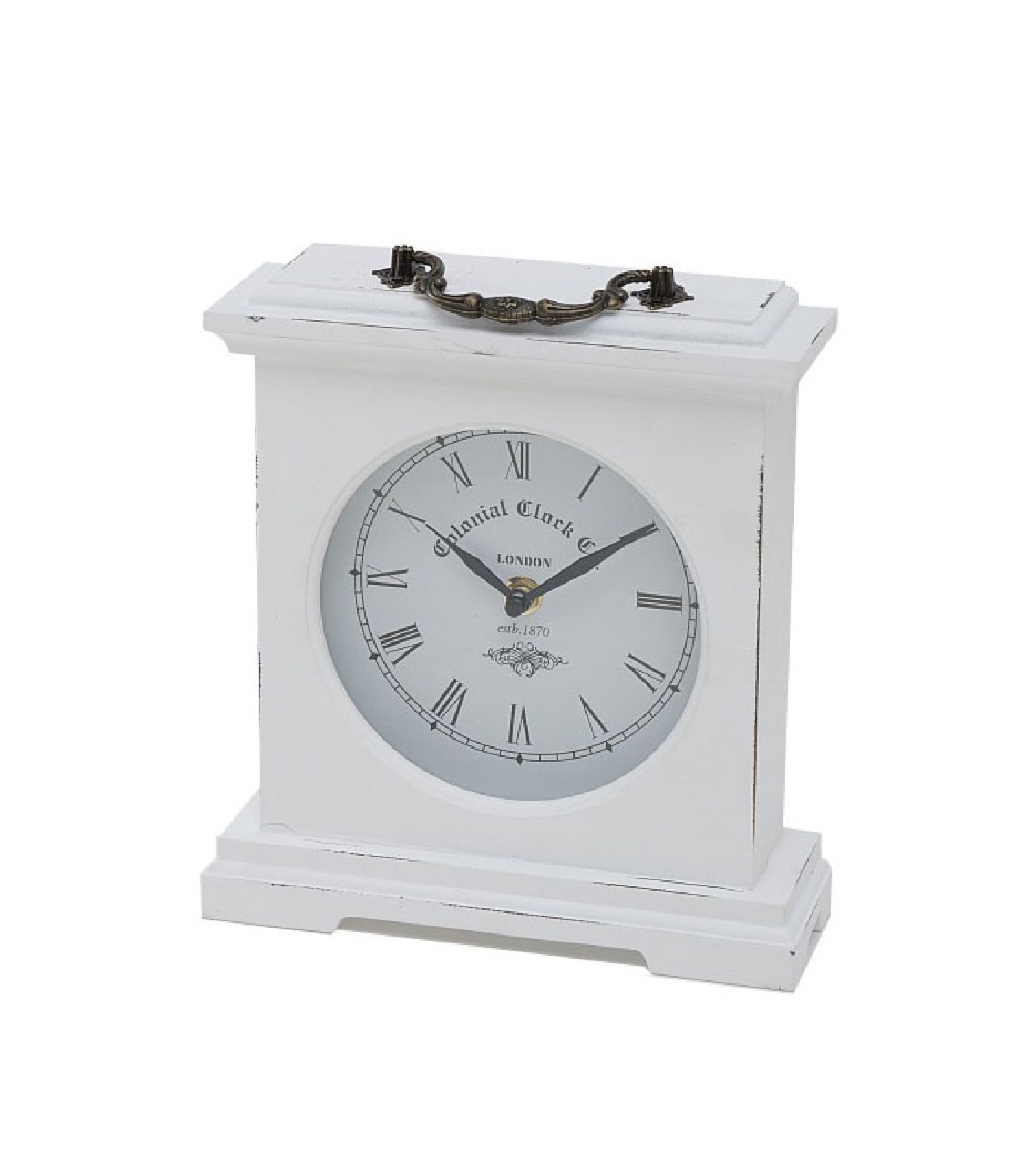 Horloge à poser en bois blanc H24cm