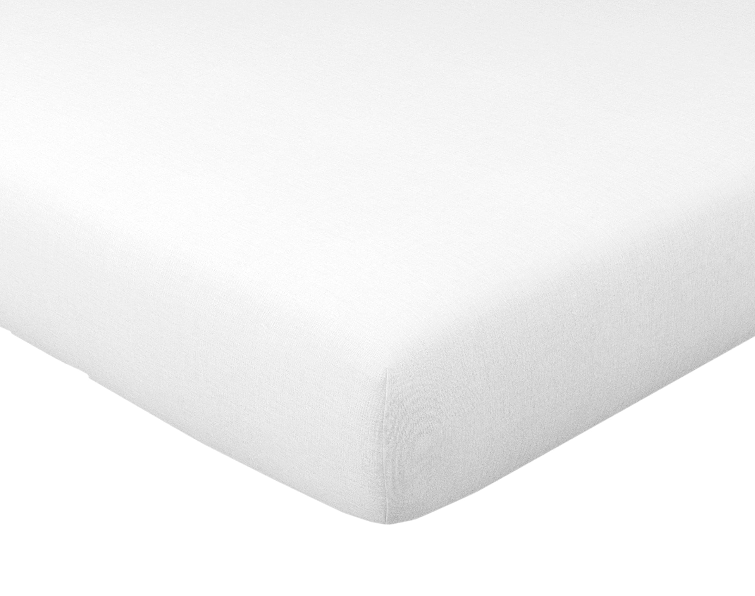 Drap-housse 140x190 en coton blanc (photo) Drap-housse 140x190 en coton blanc