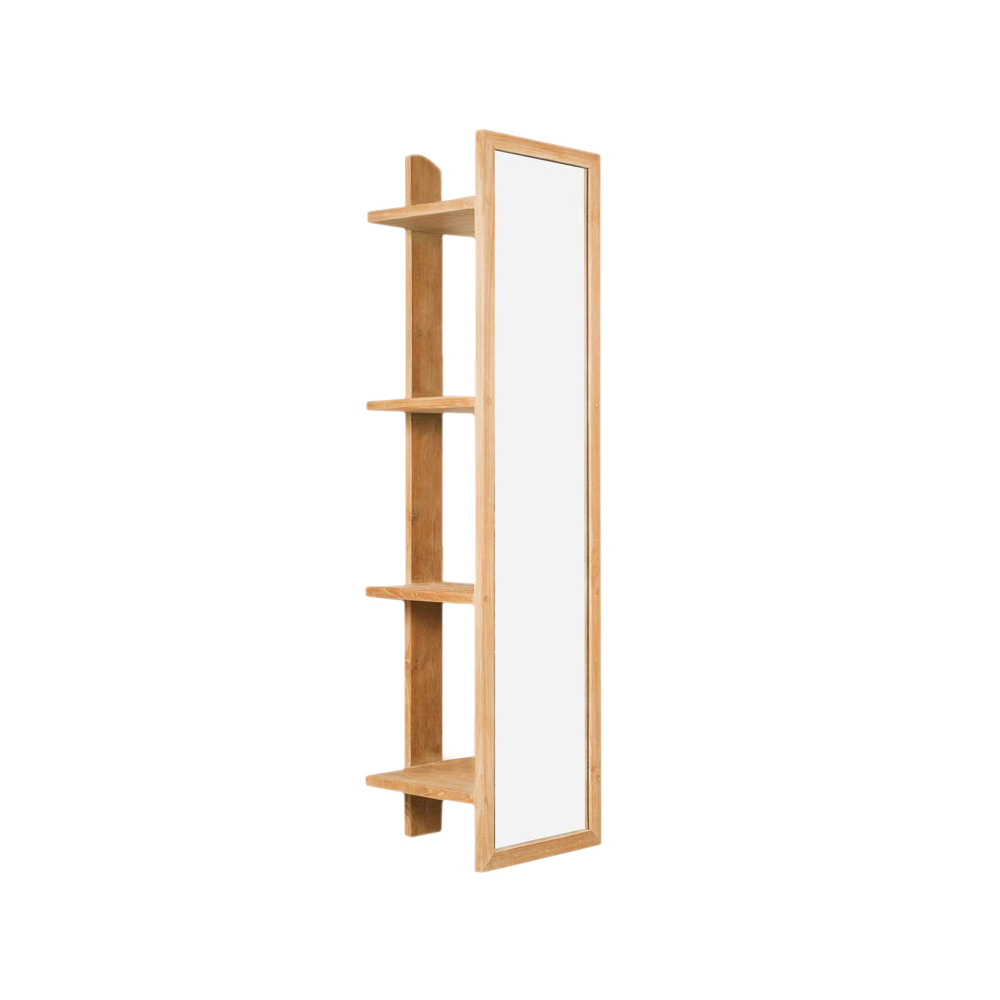 Colonne à suspendre en teck avec miroir H120cm (photo) Colonne à suspendre en teck avec miroir H120cm