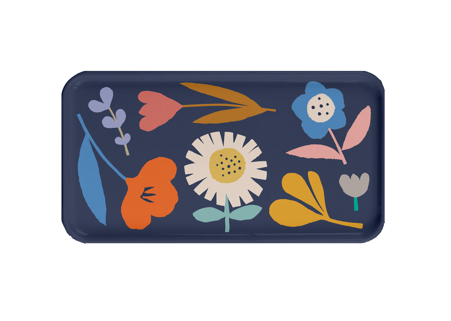 Petit plateau en bois rectangulaire fleurs géantes 28x14 cm Petit plateau en bois rectangulaire fleurs géantes 28x14 cm