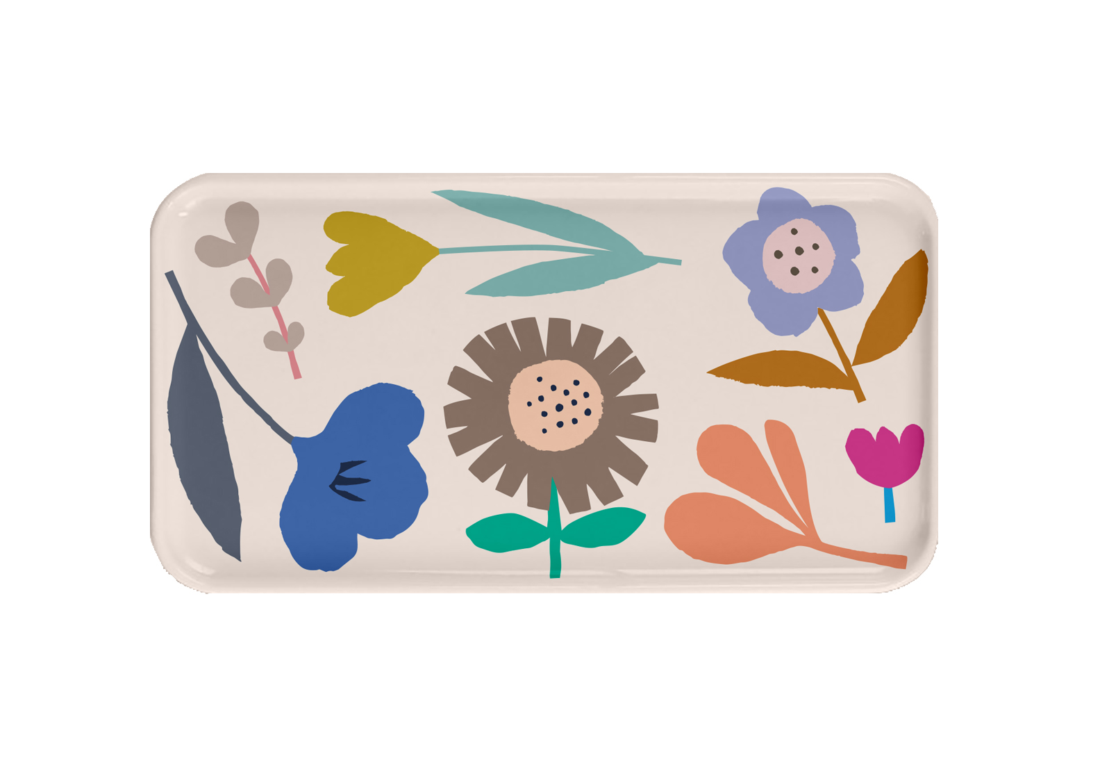 Petit plateau en bois fleurs géantes 28x14 cm Petit plateau en bois fleurs géantes 28x14 cm