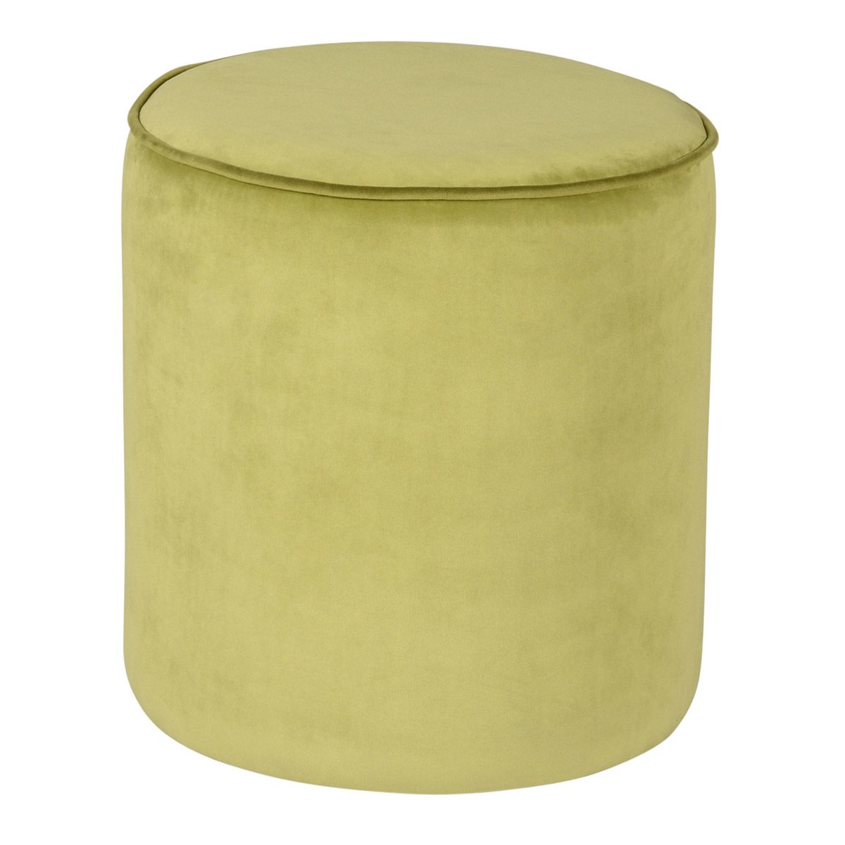 Pouf en velours passepoil vert pomme Pouf en velours passepoil vert pomme