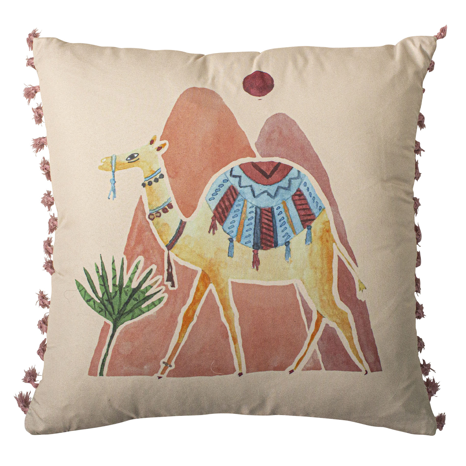Coussin microfibre imprimée oriental microfibre naturel 40x40 Coussin microfibre imprimée oriental microfibre naturel 40x40