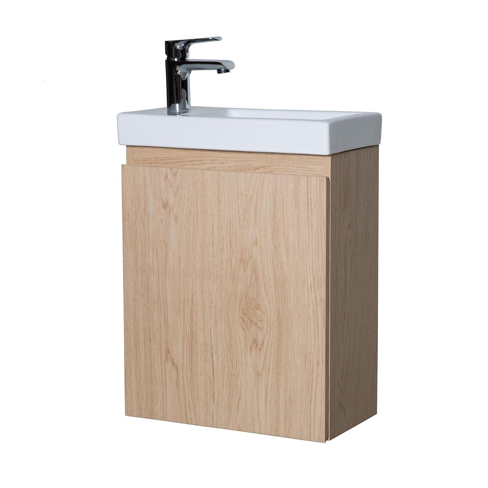 Meuble lave-mains effet bois clair Meuble lave-mains effet bois clair