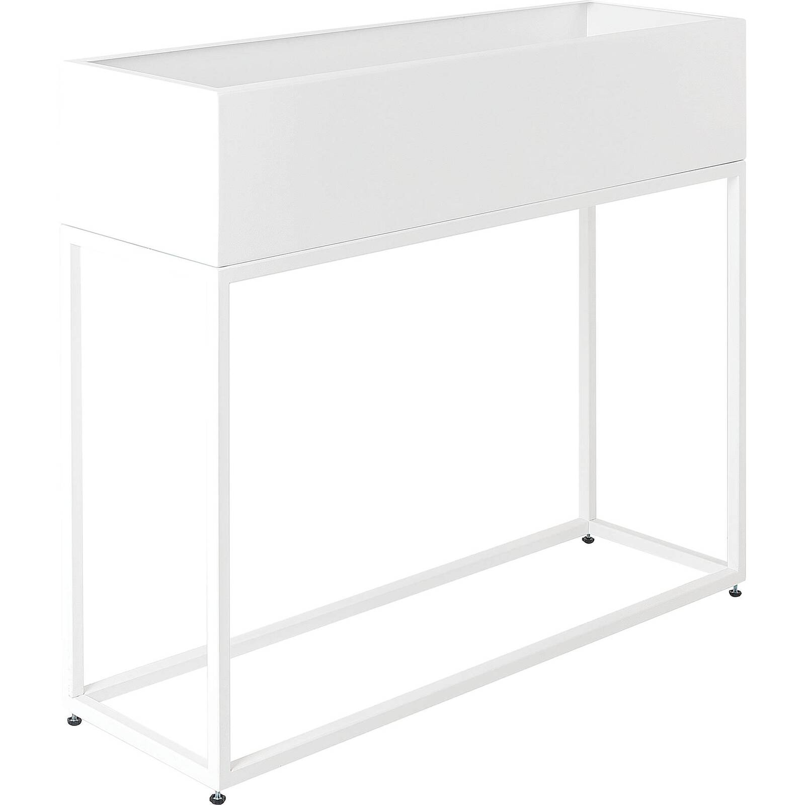 Jardinière en métal laqué blanc 100x30x60