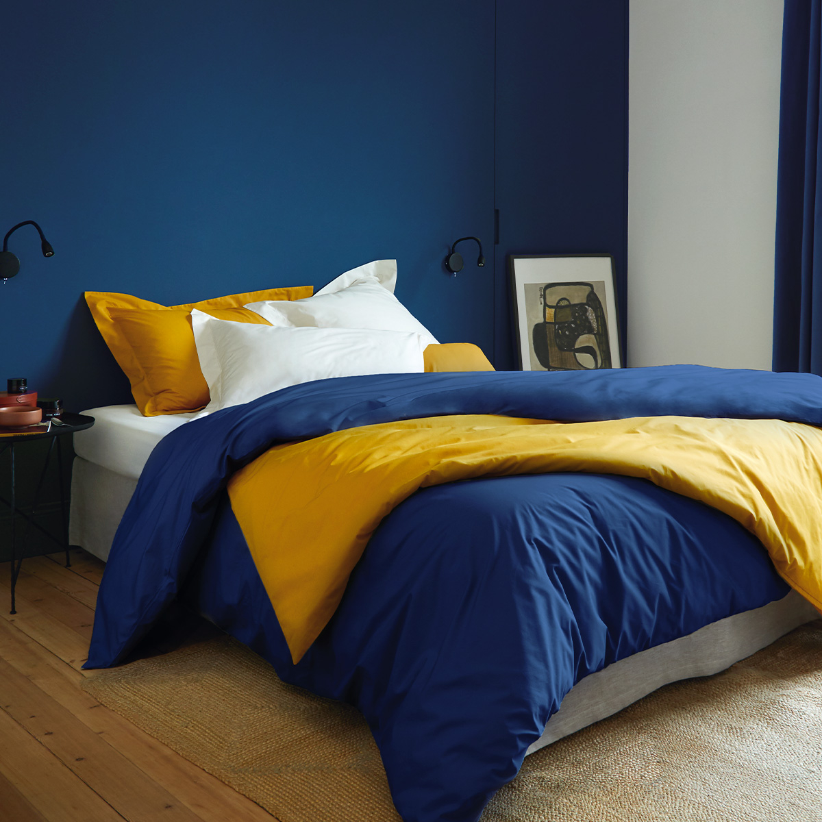 Housse de couette percale Bleu 260 x 240 cm Housse de couette percale Bleu 260 x 240 cm
