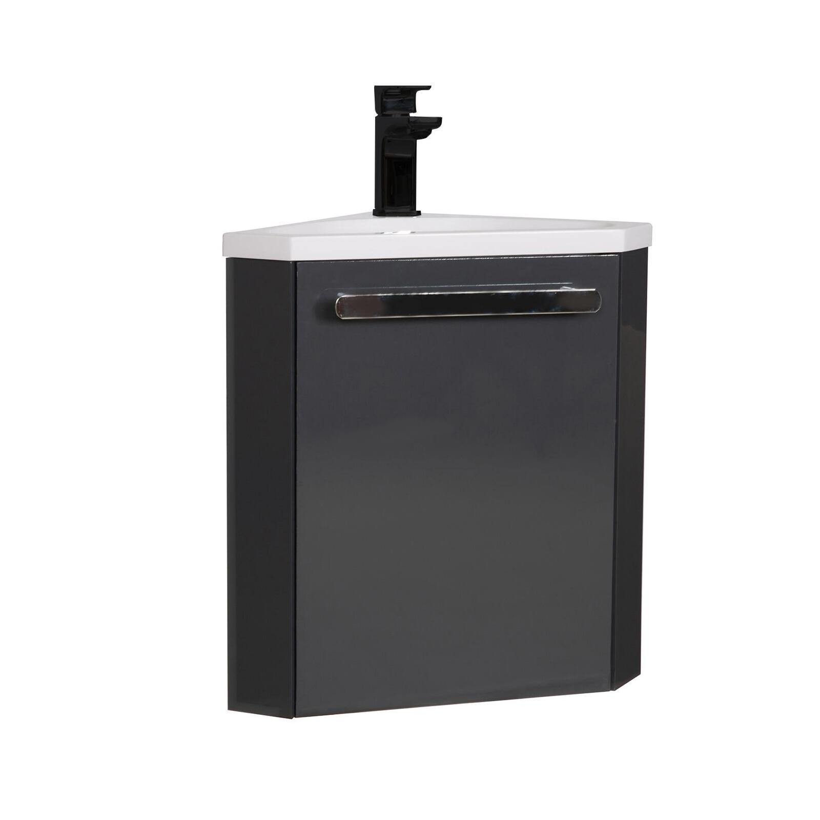 Meuble lave-mains d'angle Gris foncé Meuble lave-mains d'angle Gris foncé