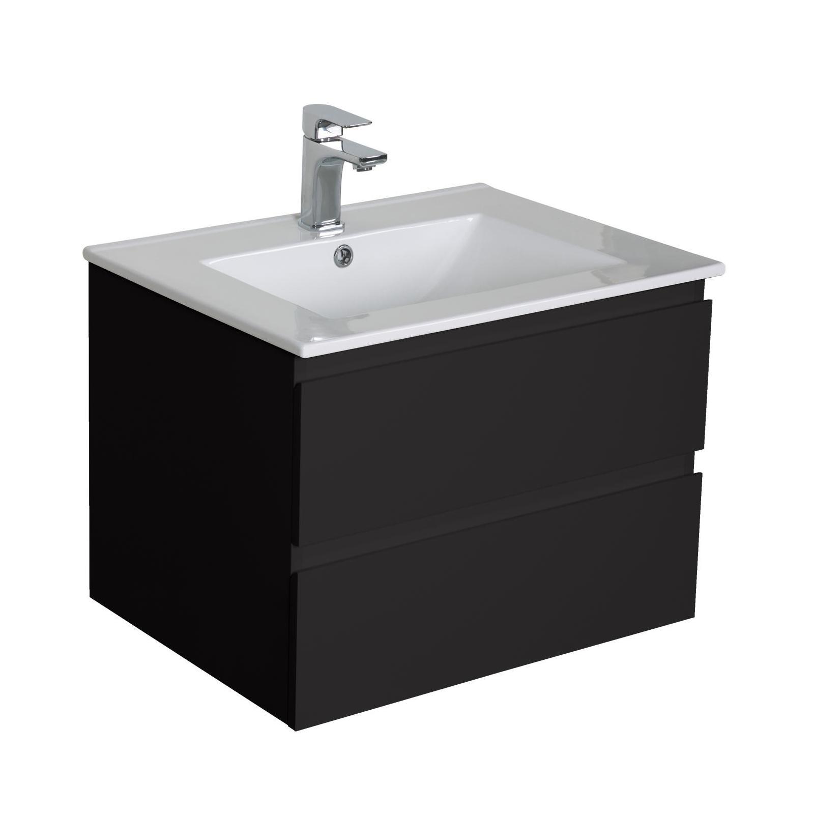 Meuble de salle de bain avec vasque Noir