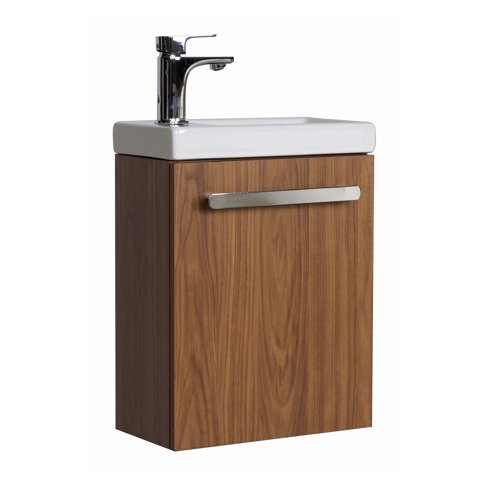 Meuble lave-mains effet bois foncé Meuble lave-mains effet bois foncé