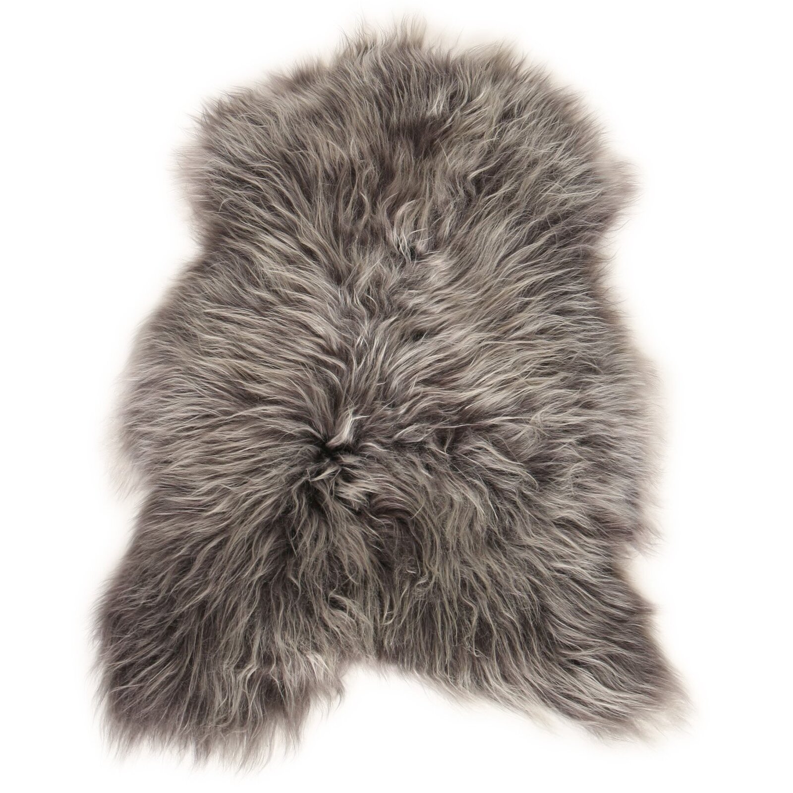 Descente de lit peau de mouton argent 90x60