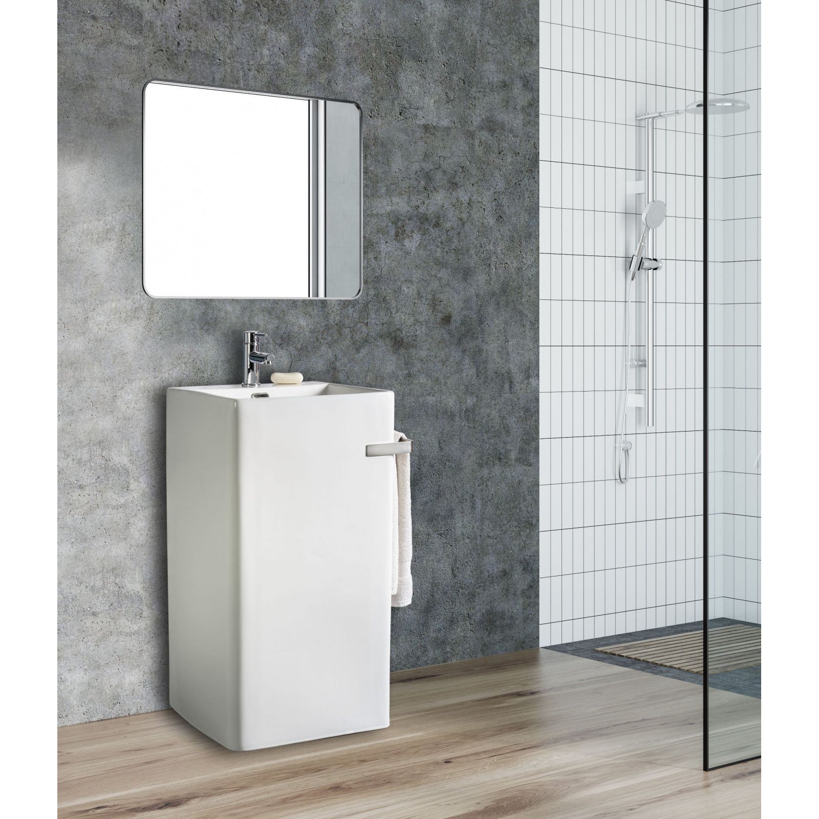 Lavabo colonne totem en céramique Blanc Lavabo colonne totem en céramique Blanc