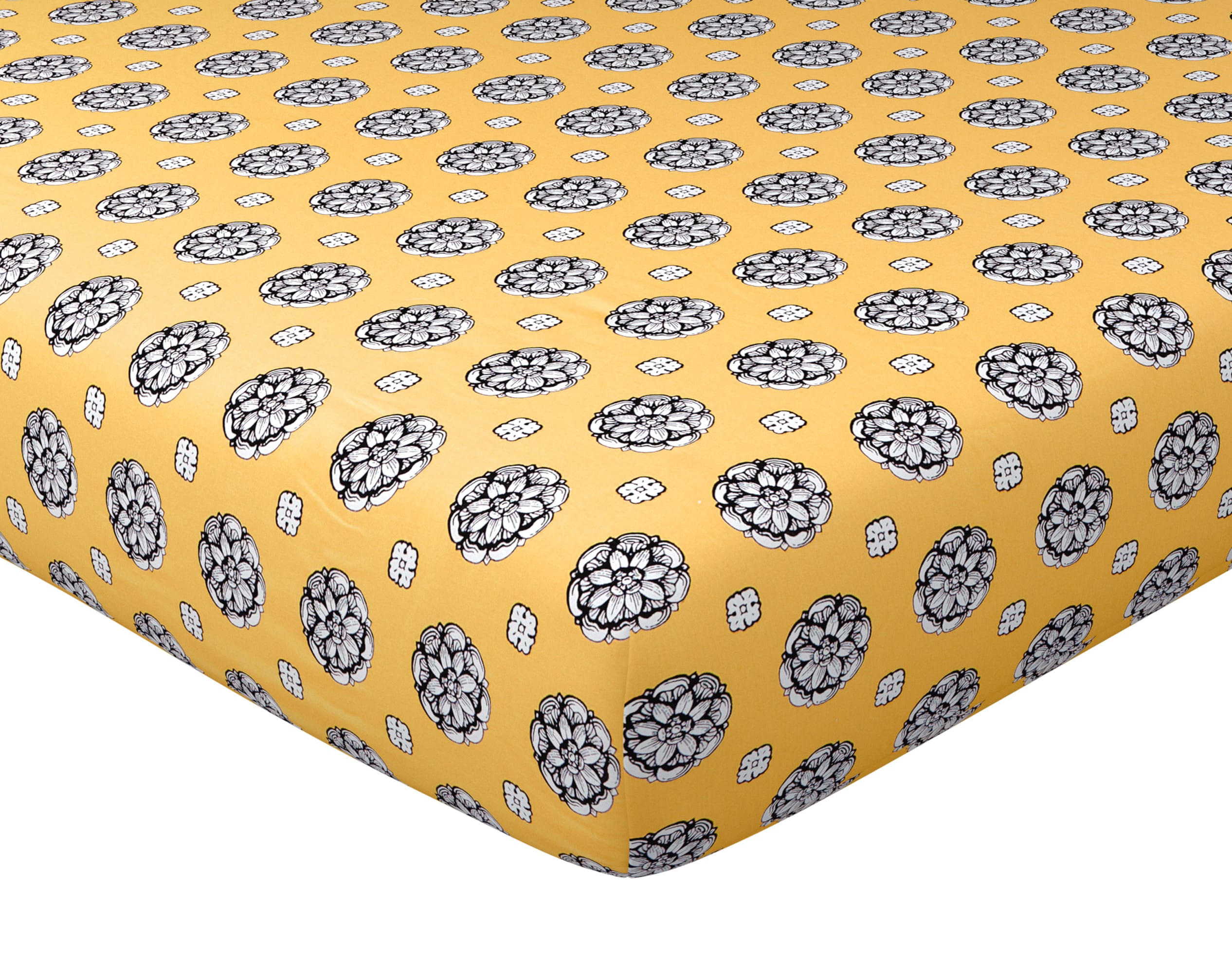 Drap-housse 140x190 en coton jaune (photo) Drap-housse 140x190 en coton jaune